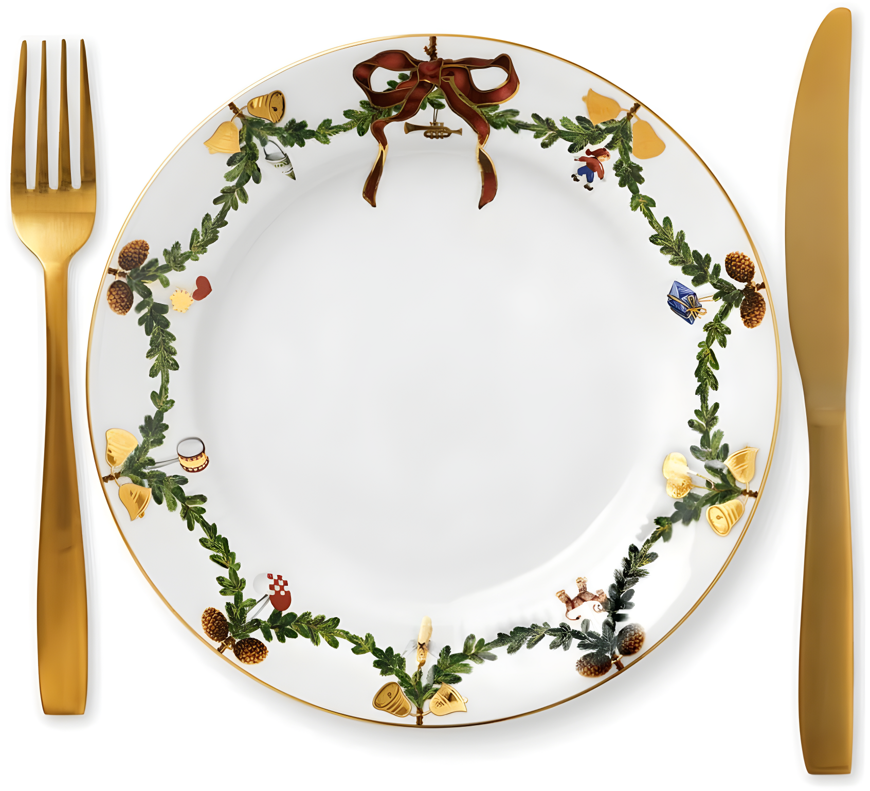 Royal Copenhagen Star Fluted/Xmas Plate Flat 22 cm Porcelain Multi-Coloured
