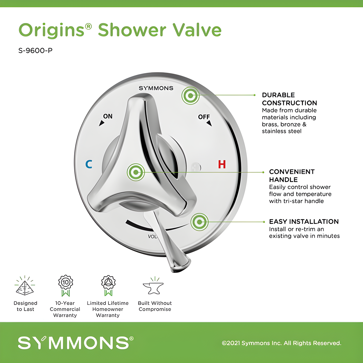 Origins Temptrol 1-Handle Pressure Balance Shower Valve in Chrome