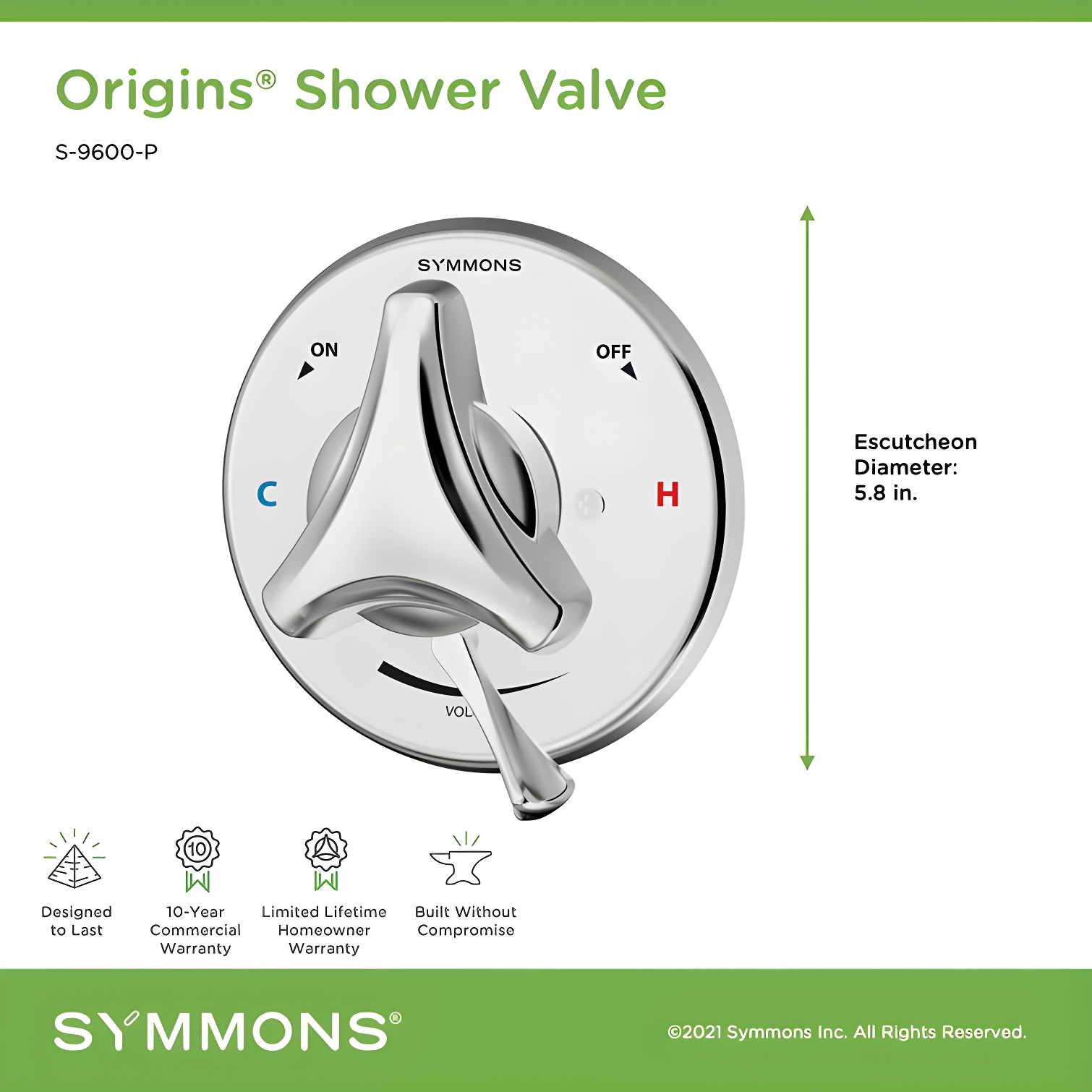 Origins Temptrol 1-Handle Pressure Balance Shower Valve in Chrome