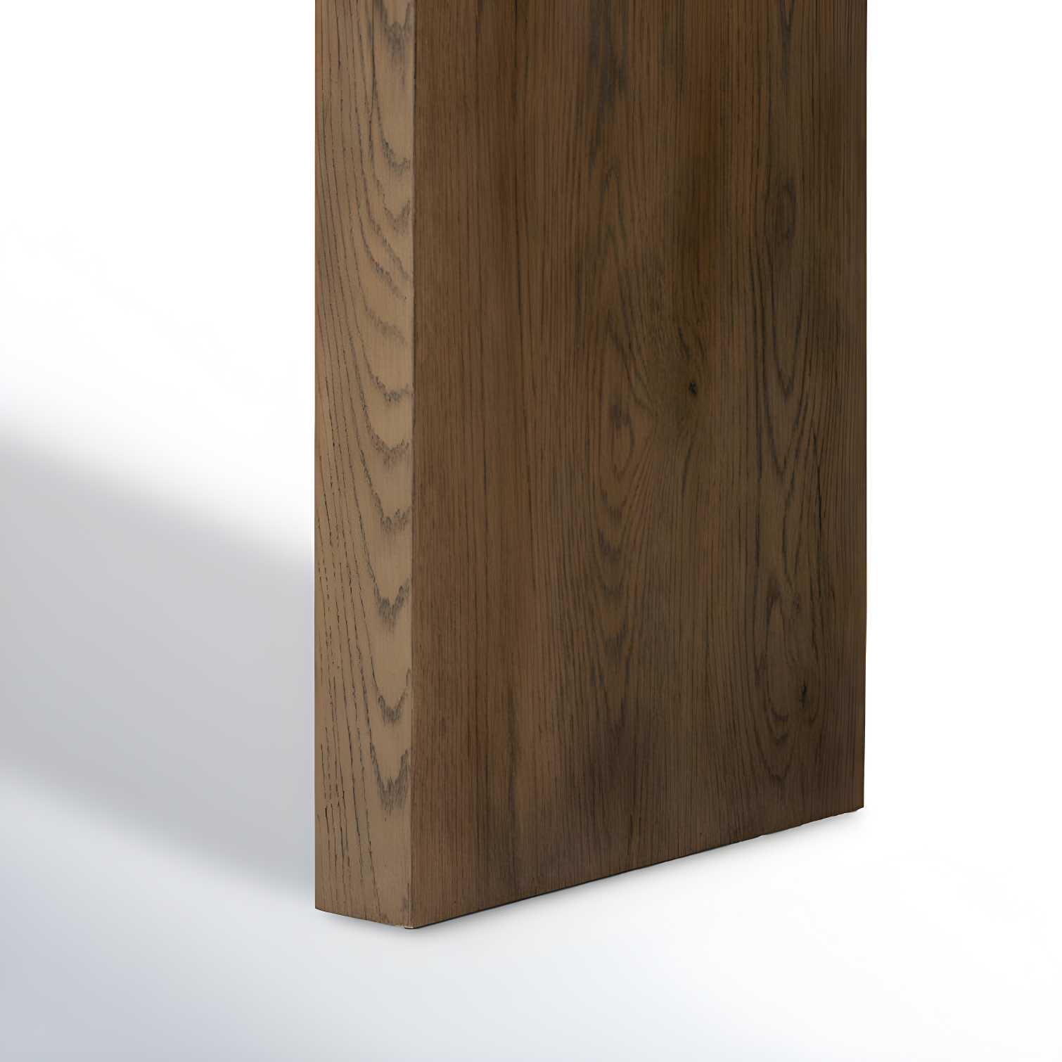 Rustic Gray Oak Veneer Console Table with Storage