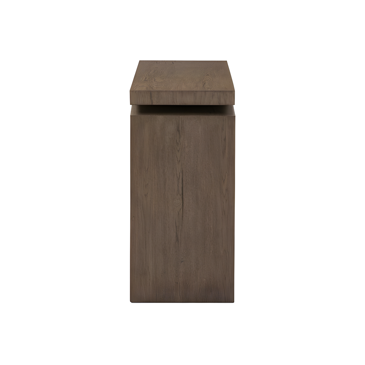 Rustic Gray Oak Veneer Console Table with Storage