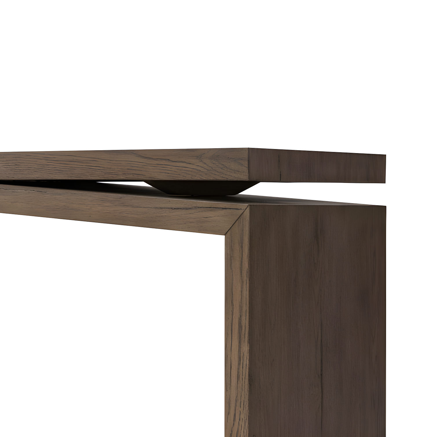 Rustic Gray Oak Veneer Console Table with Storage