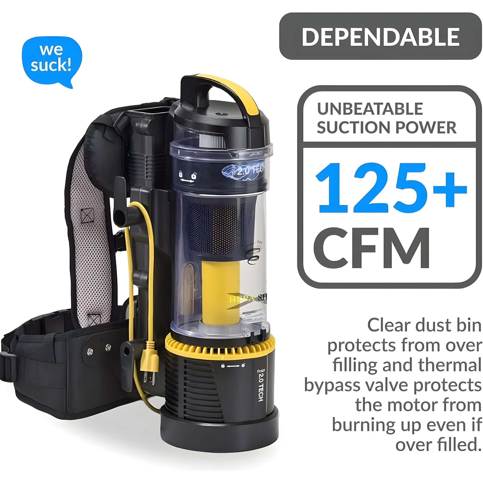 Prolux 2.0 Commercial Bagless Backpack Vacuum with Deluxe 1 1/2 inch Tool Kit - 2.0 Commercial