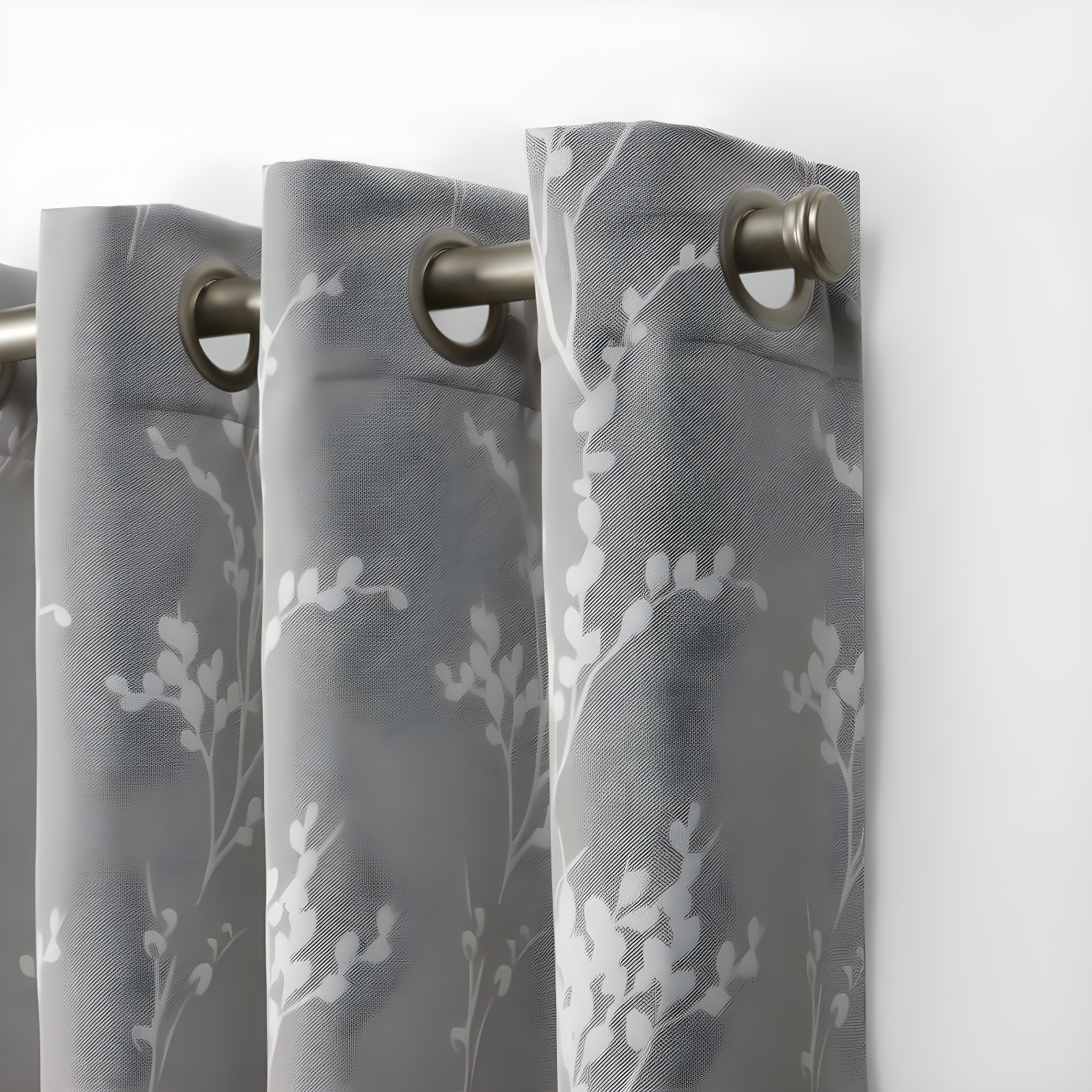 Nicole Miller Nicole Miller Turion Floral Room Darkening Blackout Grommet Top Curtain Panel Pair (Set of 2)