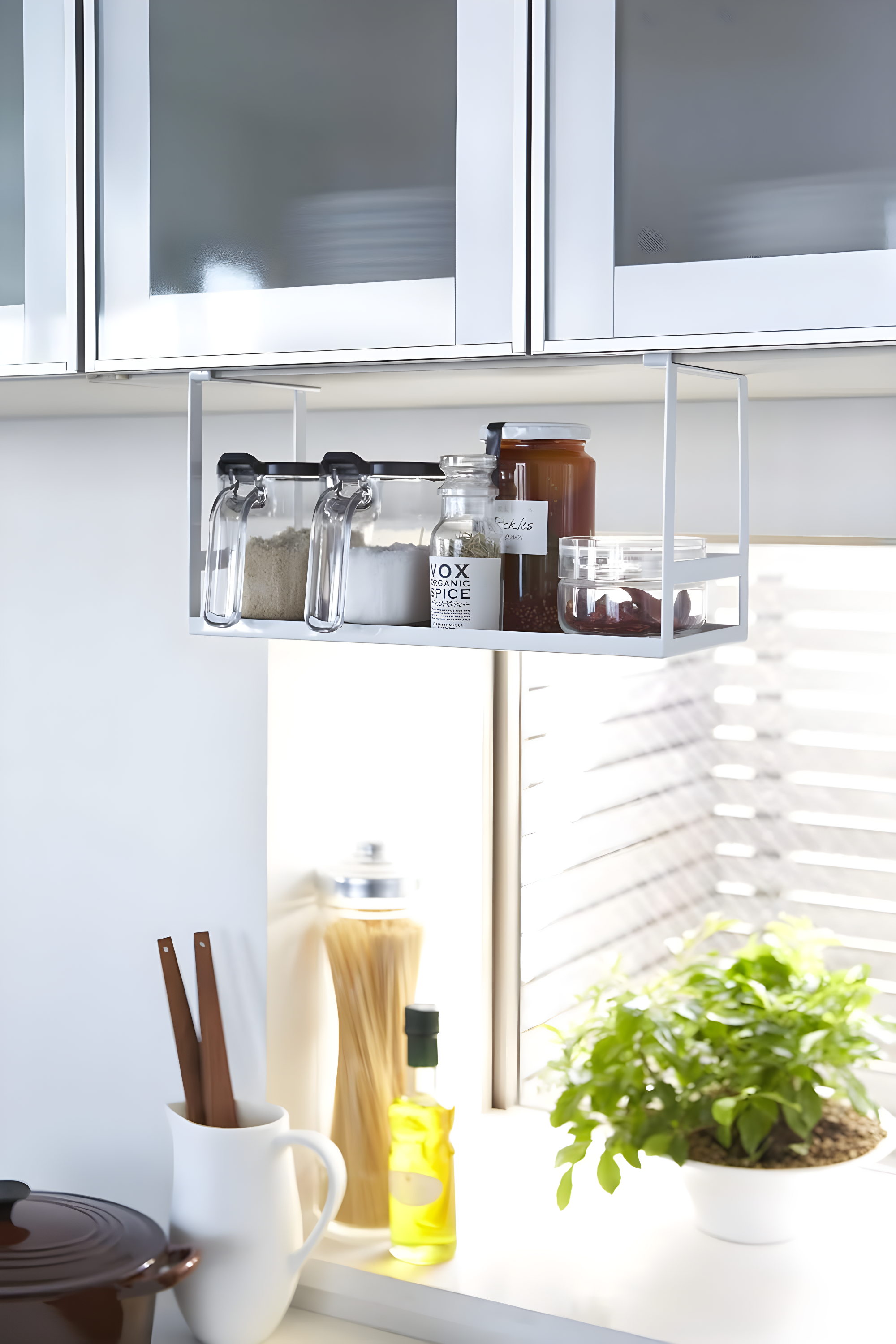 Yamazaki Home Yamazaki Home Under Shelf Spice Rack And Organizer For Kitchen Cabinets, Steel, Undershelf