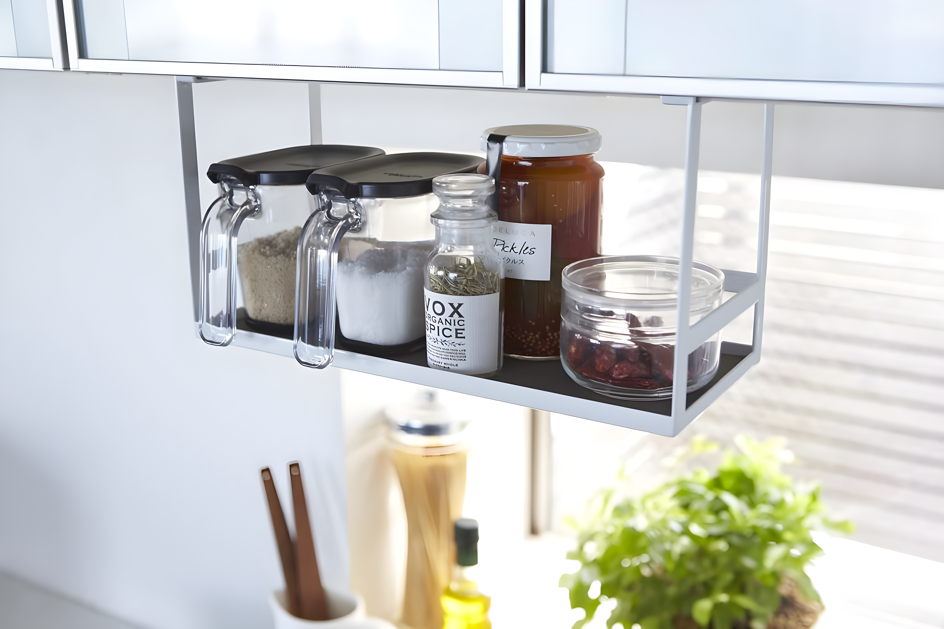 Yamazaki Home Yamazaki Home Under Shelf Spice Rack And Organizer For Kitchen Cabinets, Steel, Undershelf