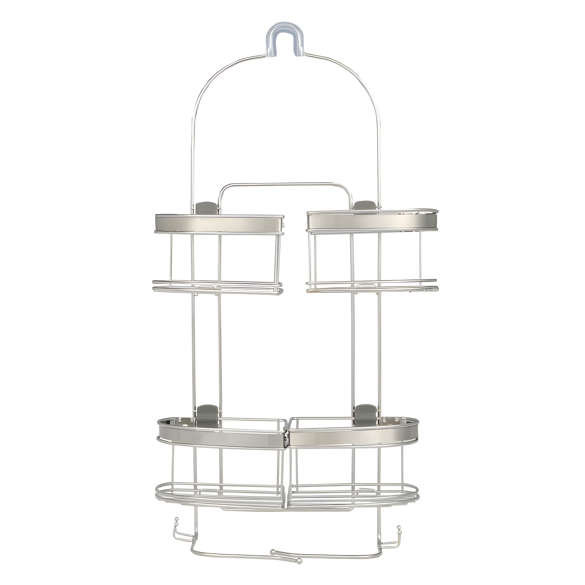 zenna home 7546nsp, expandable over-the-showerhead caddy, chrome