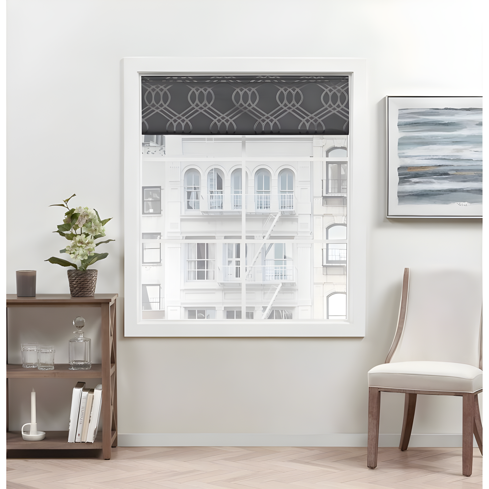 Amalgamated Textiles Exclusive Home Prague Trellis 100% Blackout Roman Shade