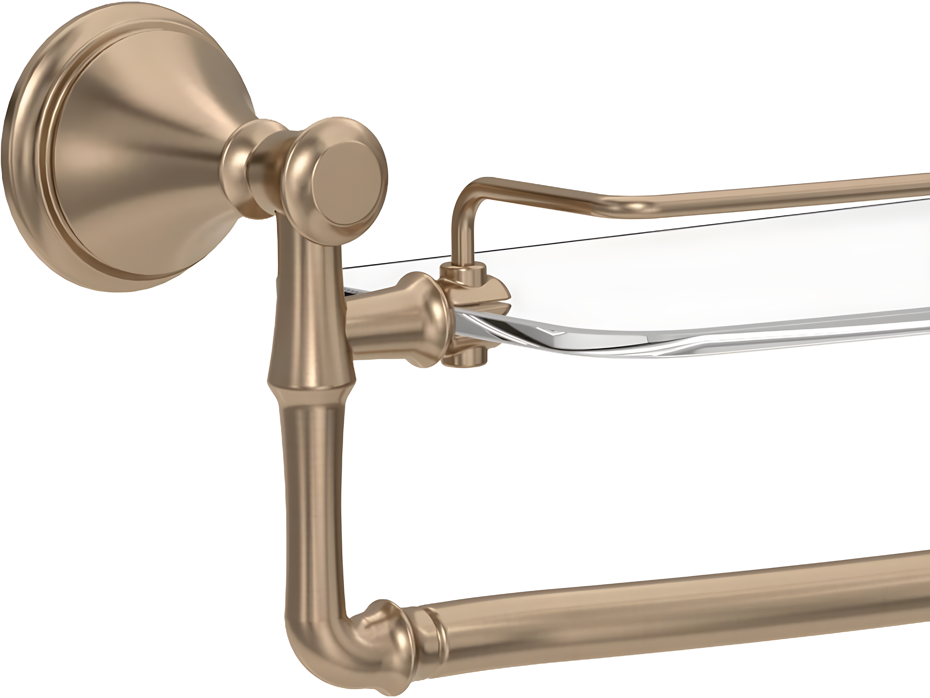 Delta Cassidy 18 in. Glass Shelf with Towel Bar