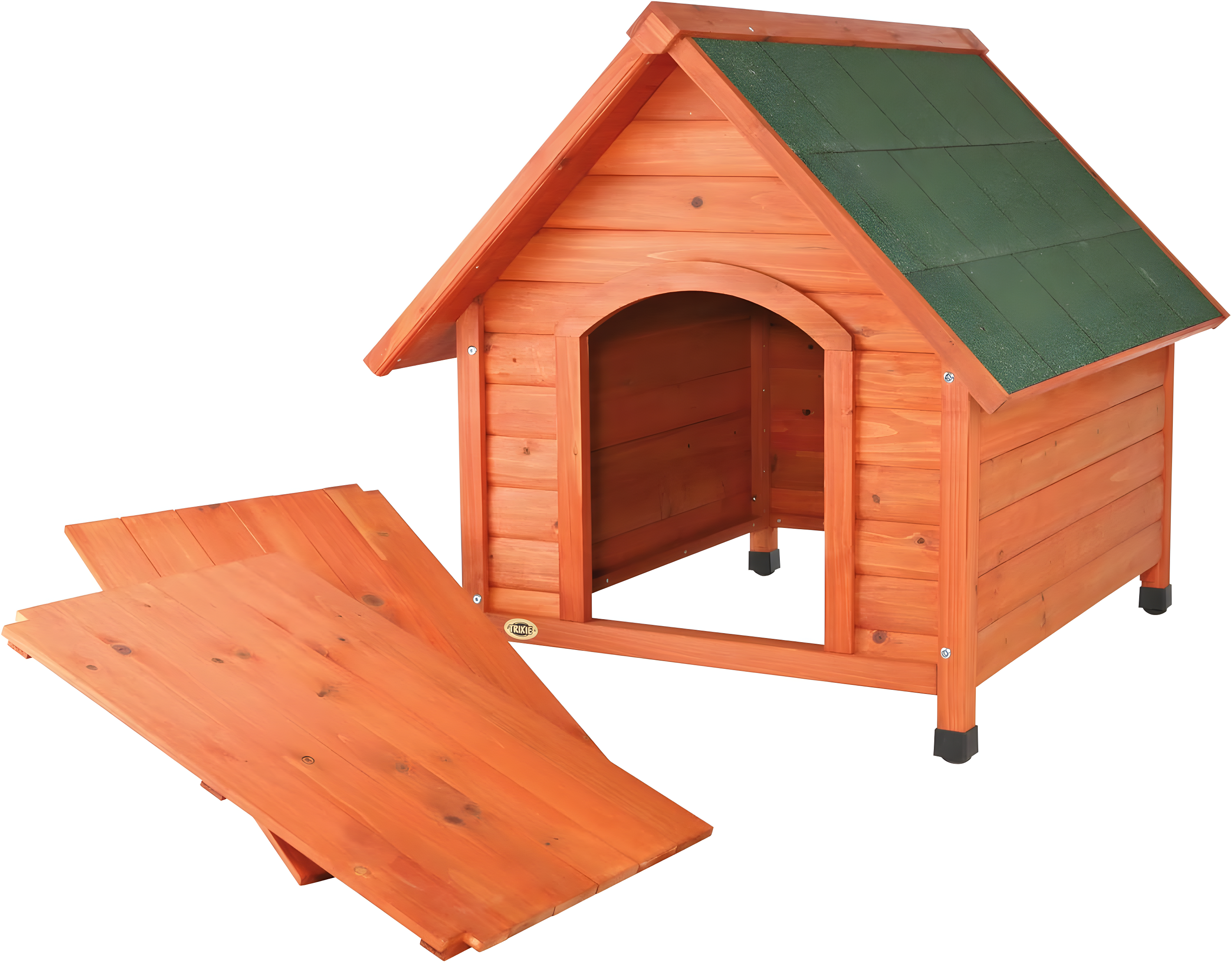 TRIXIE TRIXIE Weatherproof Outdoor Cottage Dog House, Elevated Floor, Peaked Roof