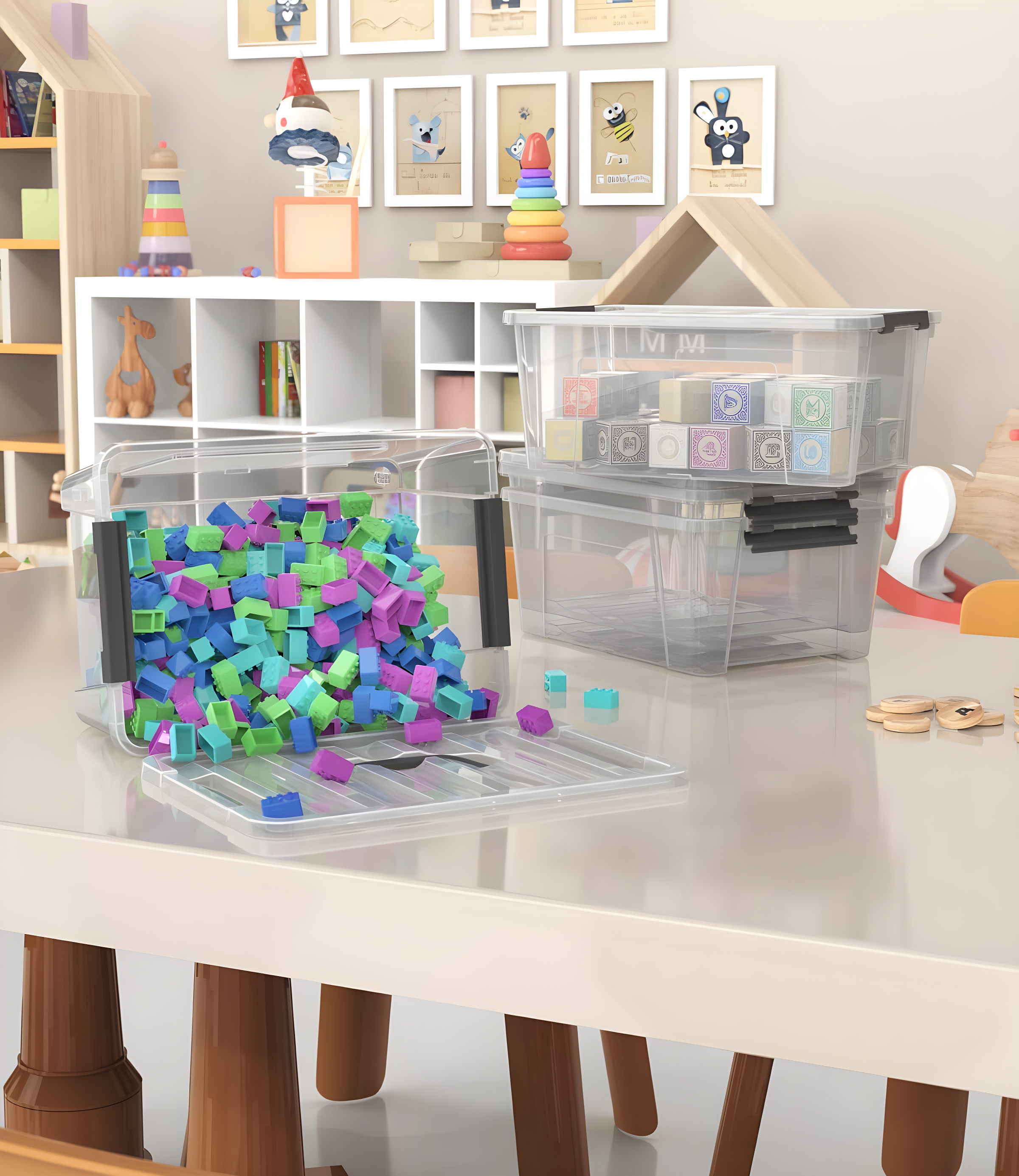 Rebrilliant Clear Storage Latch Bins, 6-Pack Storage Organizer Box With Handle And Lids, 5-Litre