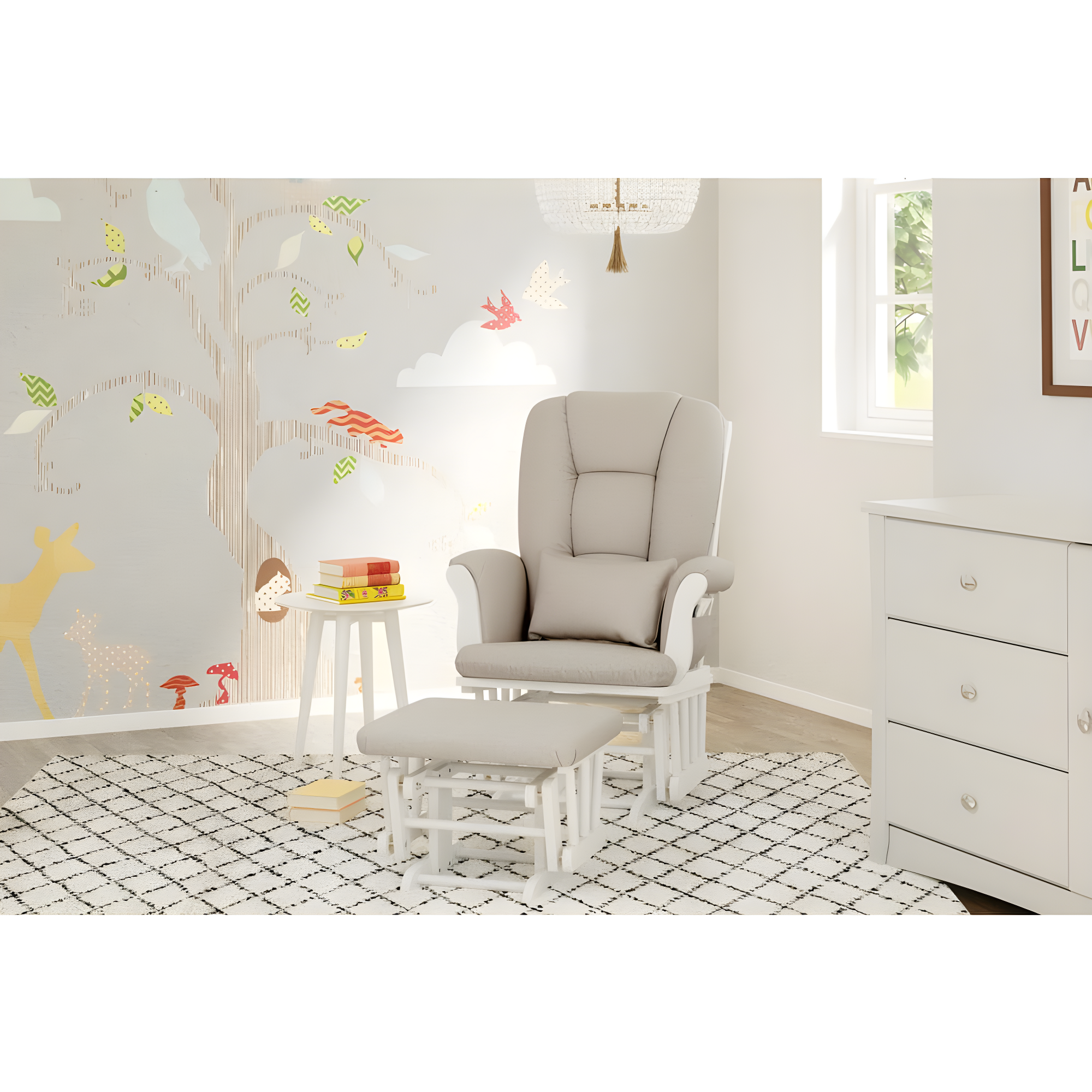 Tuscany Rocking Chair Glider with Ottoman