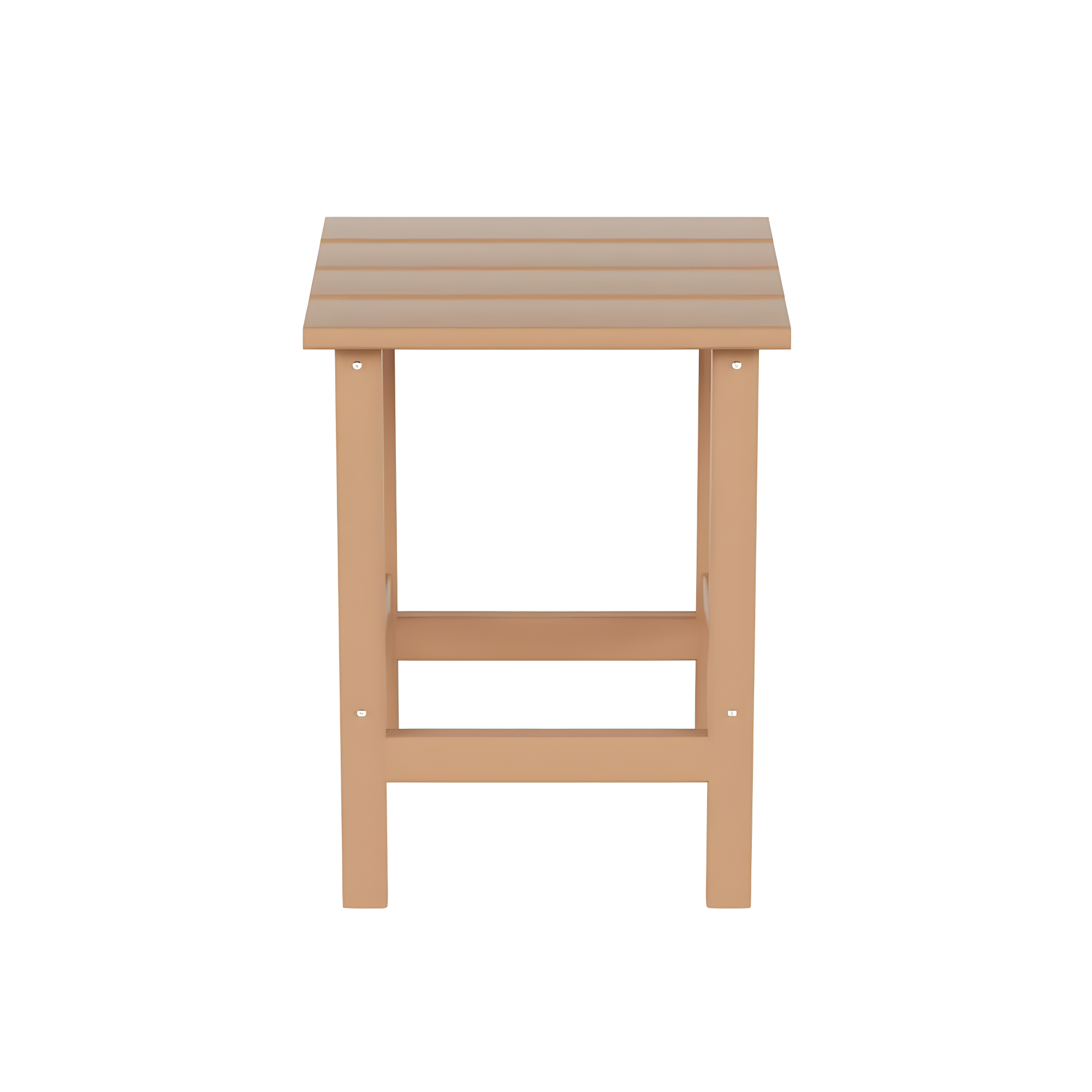 Polytrends  Laguna Hdpe All Weather Outdoor Patio Square Side Table Teak