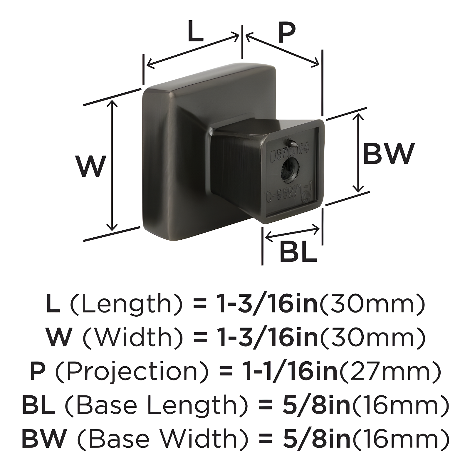 Blackrock Square Knob