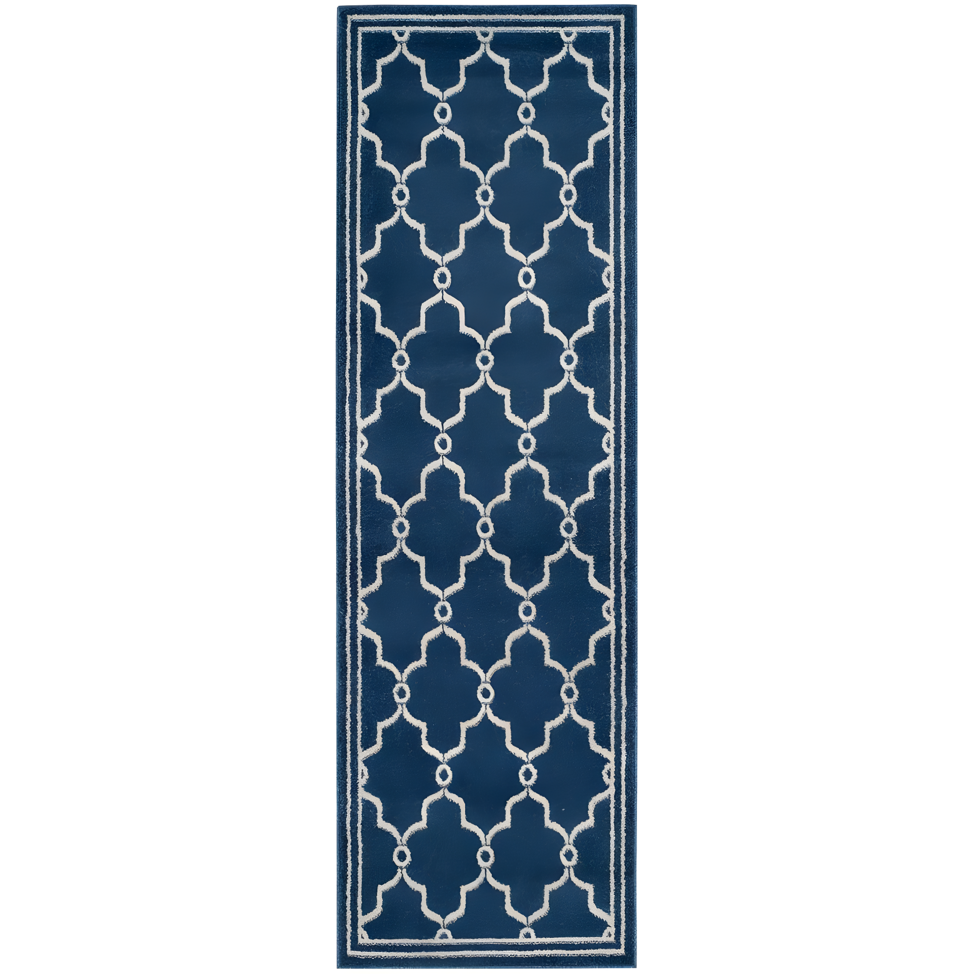 Amherst AMT414 Power Loomed Indoor Runner Rug - Navy/Beige - 2'3"x9' - Safavieh