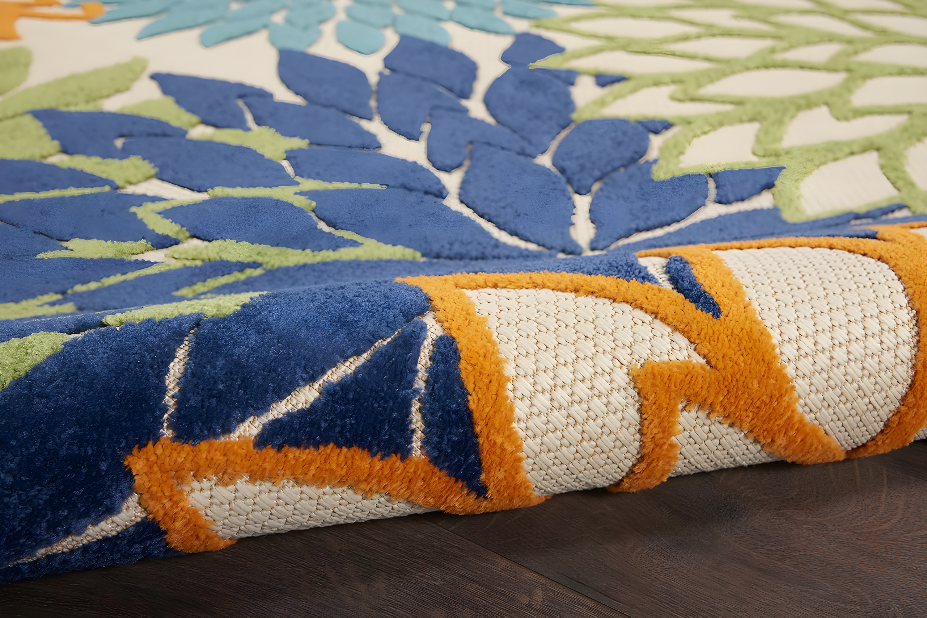 Nourison Aloha Floral Bloom Flatweave High-Low Indoor Outdoor Runner Rug Multicolor 2'3" x 10'
