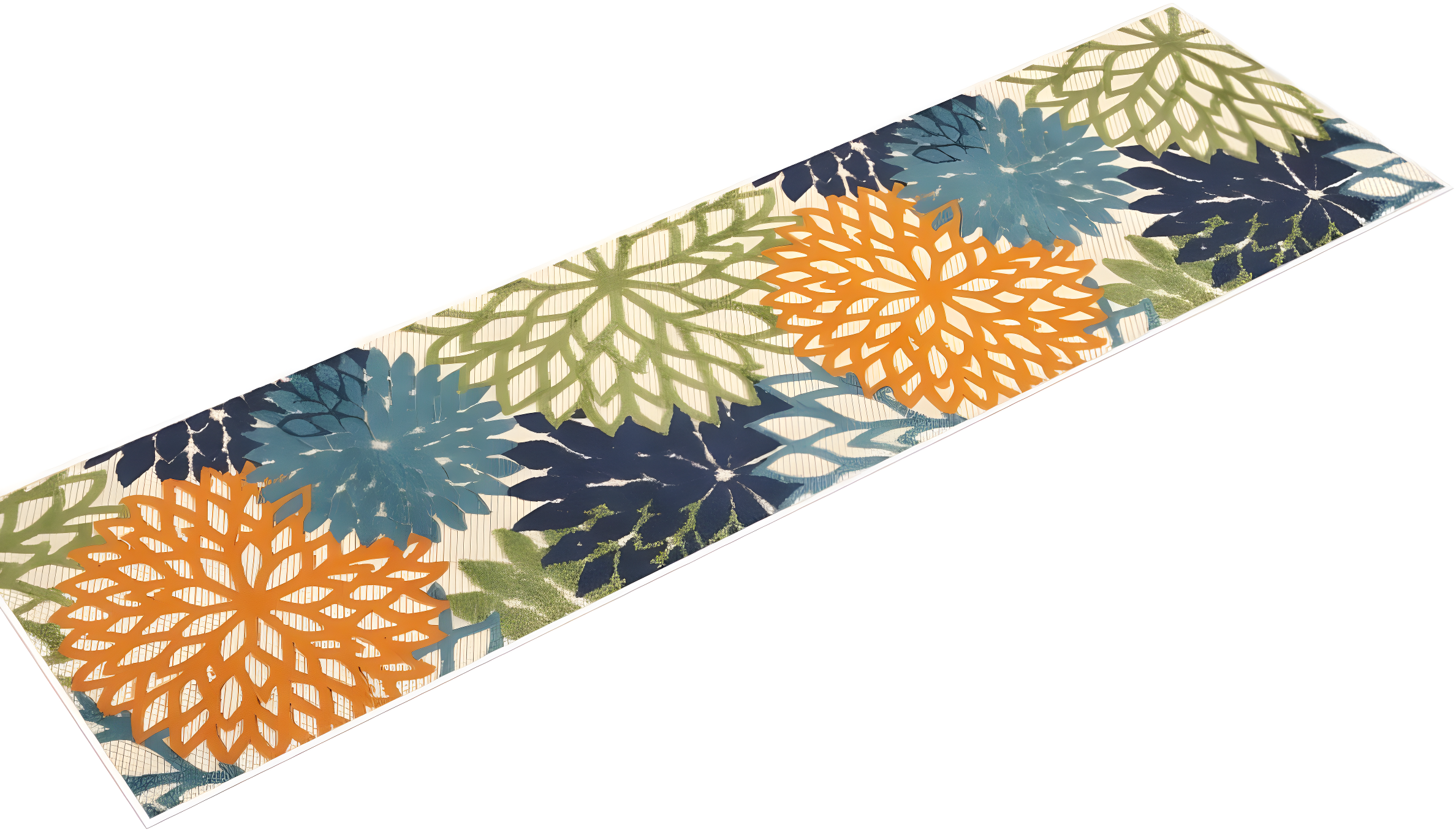 Nourison Aloha Floral Bloom Flatweave High-Low Indoor Outdoor Runner Rug Multicolor 2'3" x 10'