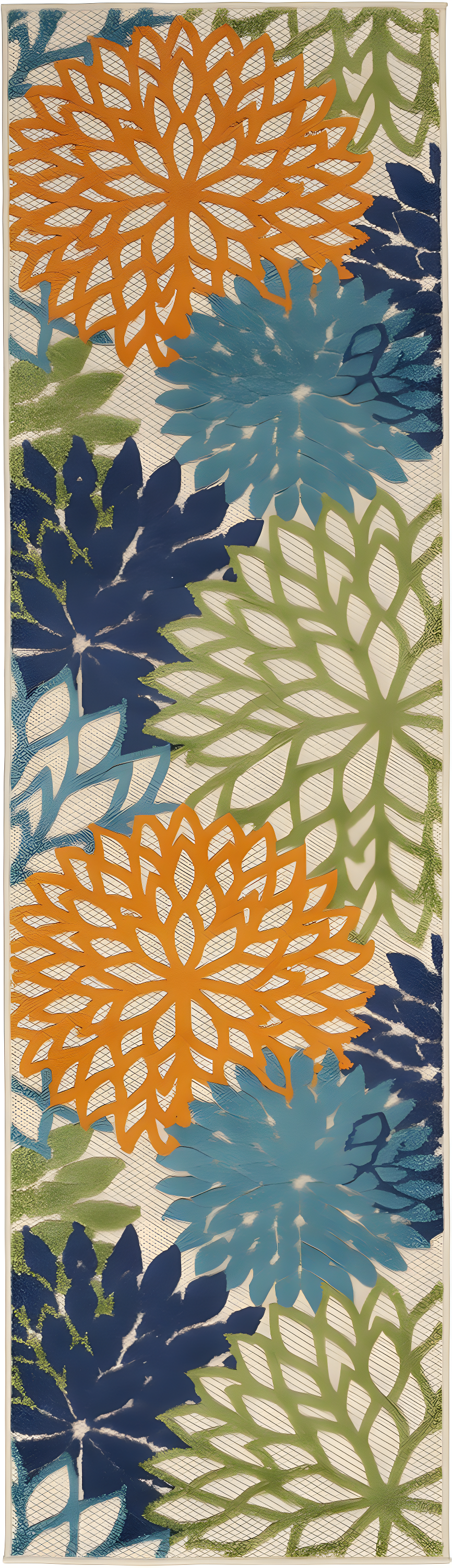 Nourison Aloha Floral Bloom Flatweave High-Low Indoor Outdoor Runner Rug Multicolor 2'3" x 10'