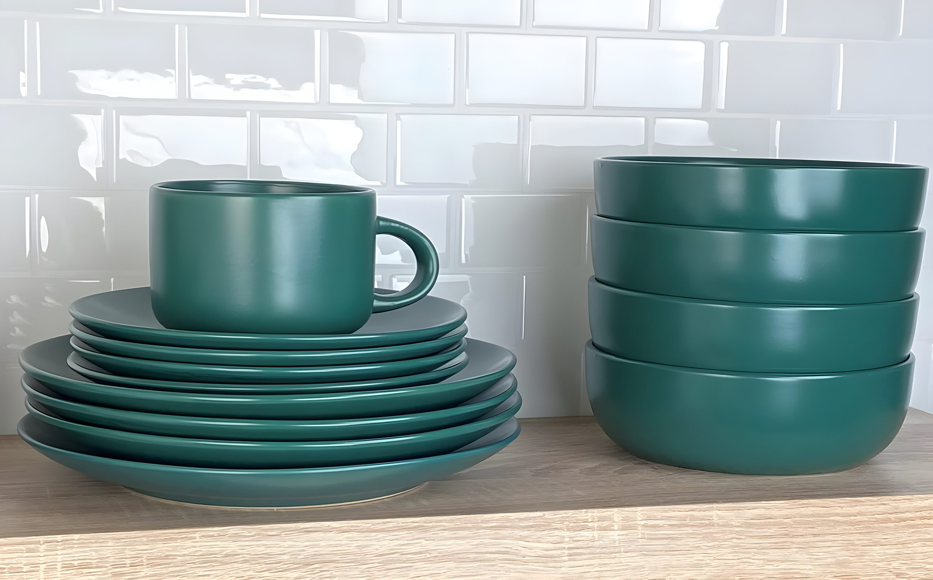 Wazee Matte 16 Piece Dinnerware Set, Service for 4