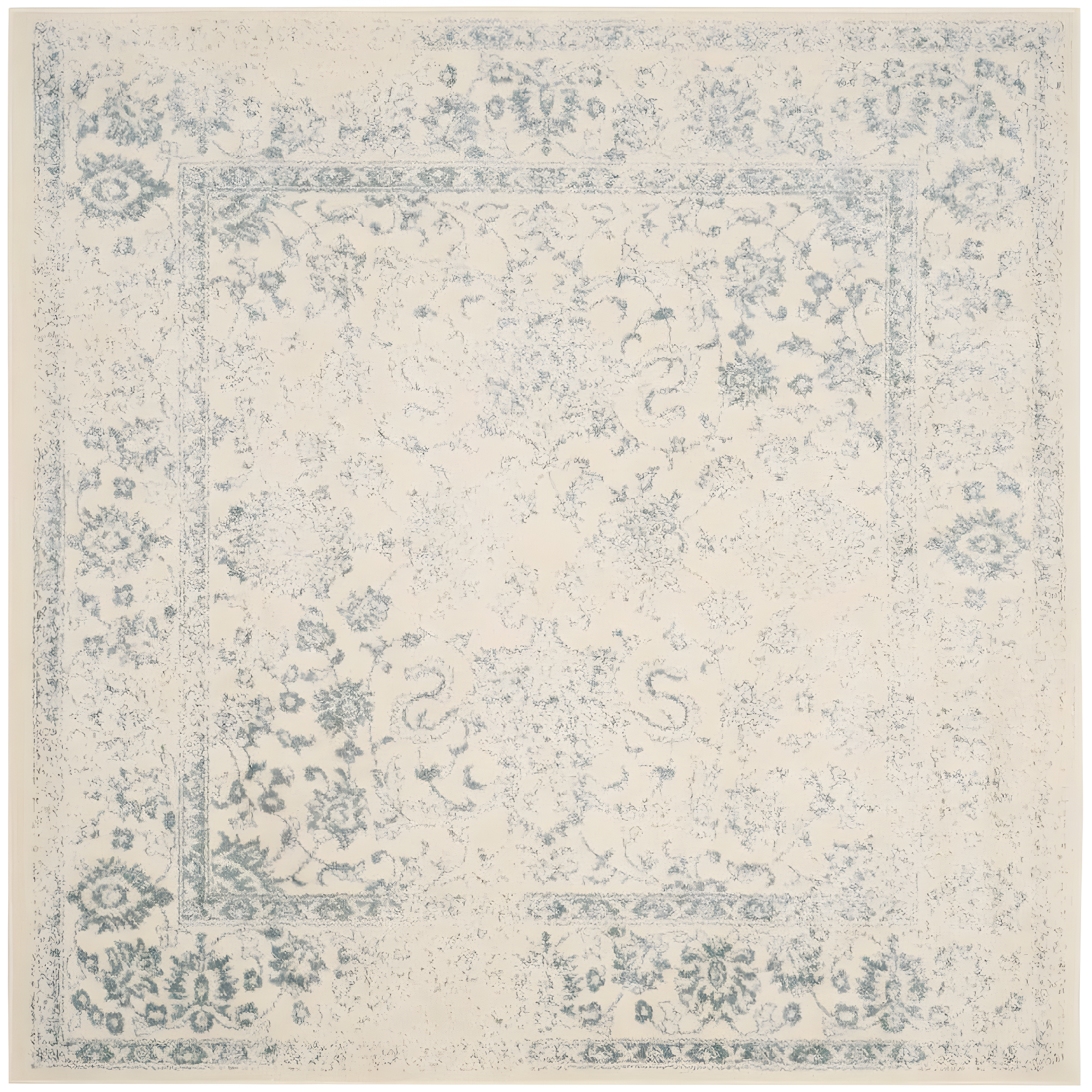 Adirondack ADR109 Machine Made Indoor Area Rug - Ivory/Slate - 6'x6' - Safavieh