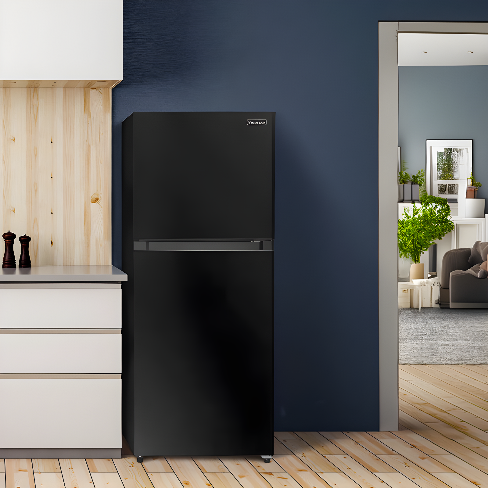 Magic Chef Magic Chef 10.1-cu. ft. Refrigerator with Top Freezer in Platinum Steel