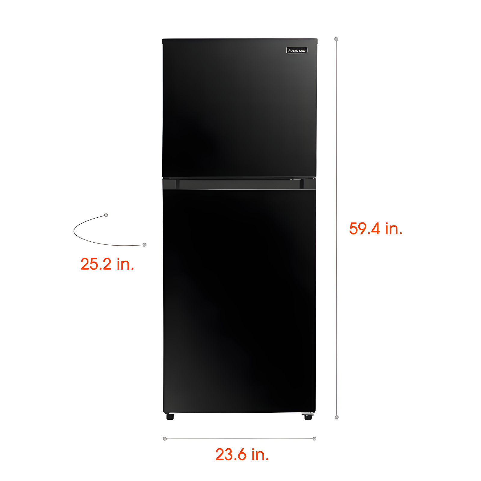 Magic Chef Magic Chef 10.1-cu. ft. Refrigerator with Top Freezer in Platinum Steel