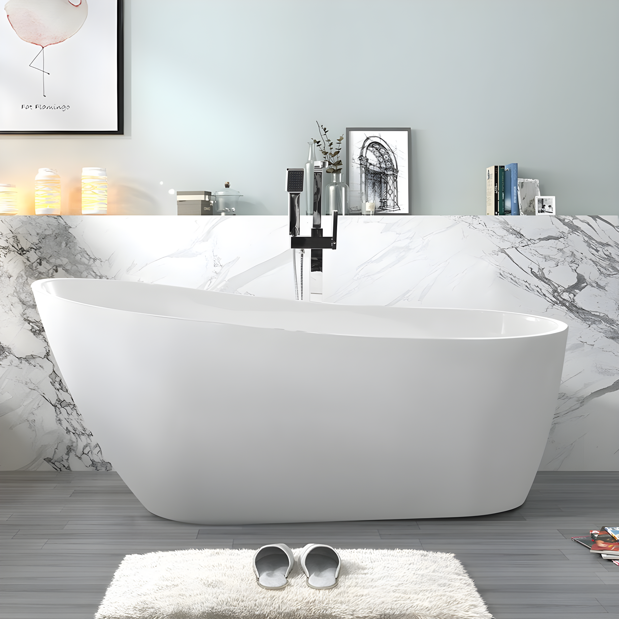 Cora 67" x 32" Freestanding Acrylic Bathtub