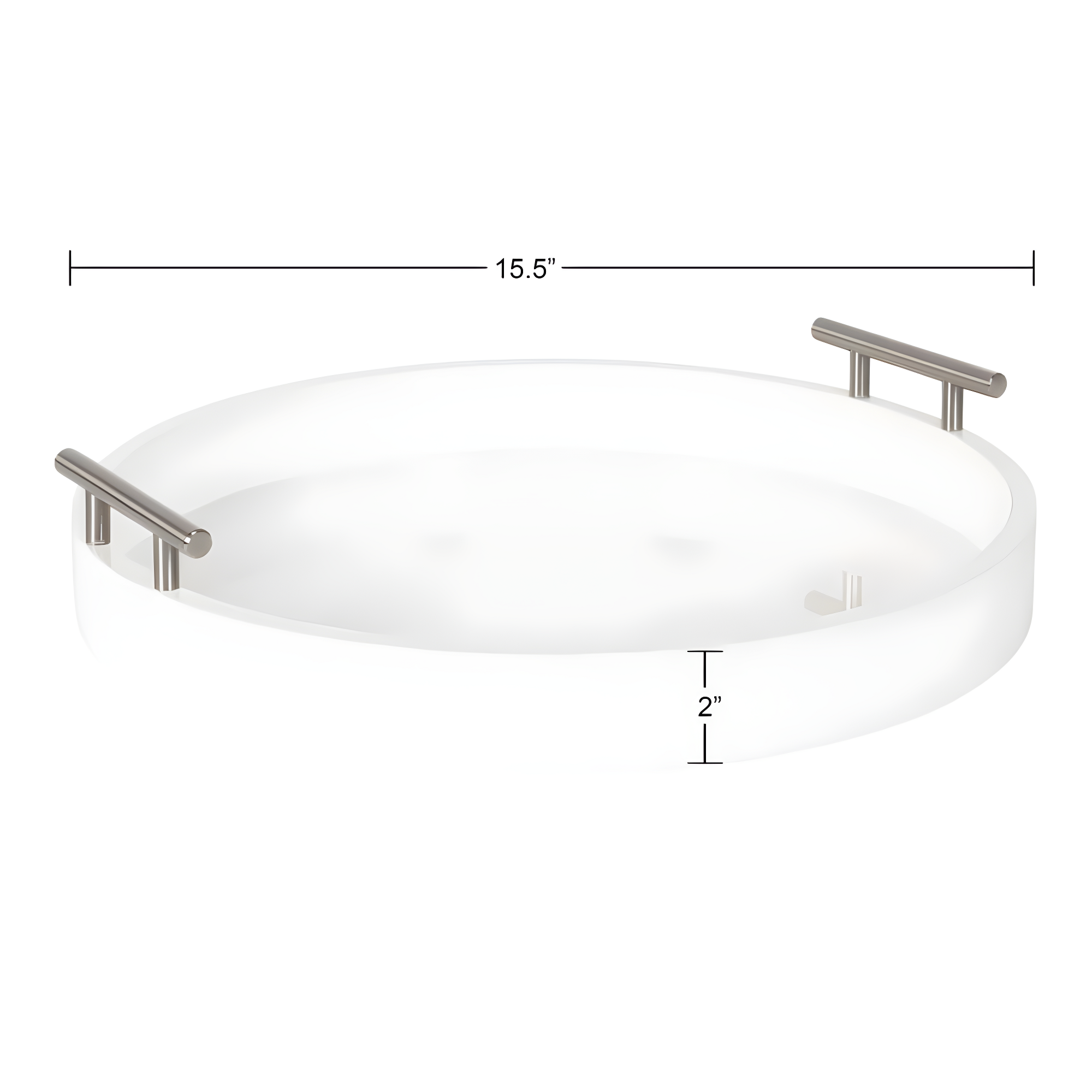 Kate and Laurel Lipton Tray, 15.5" Diameter, White and Silver
