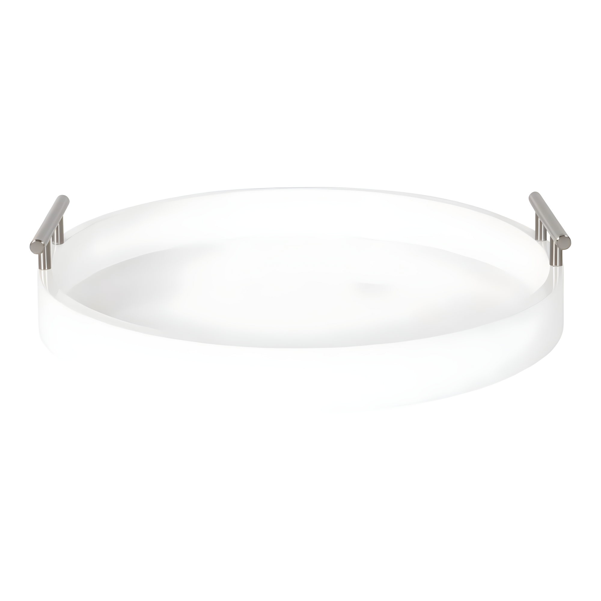 Kate and Laurel Lipton Tray, 15.5" Diameter, White and Silver