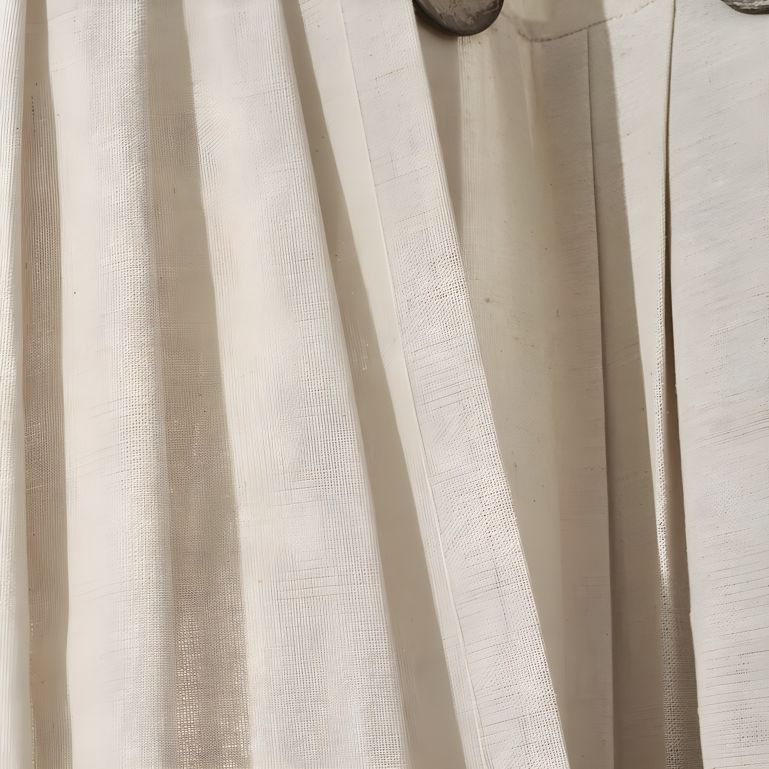 Lush Decor Linen Button Cotton Blend Tailored 29'' W Cafe Curtain (Set of 2)