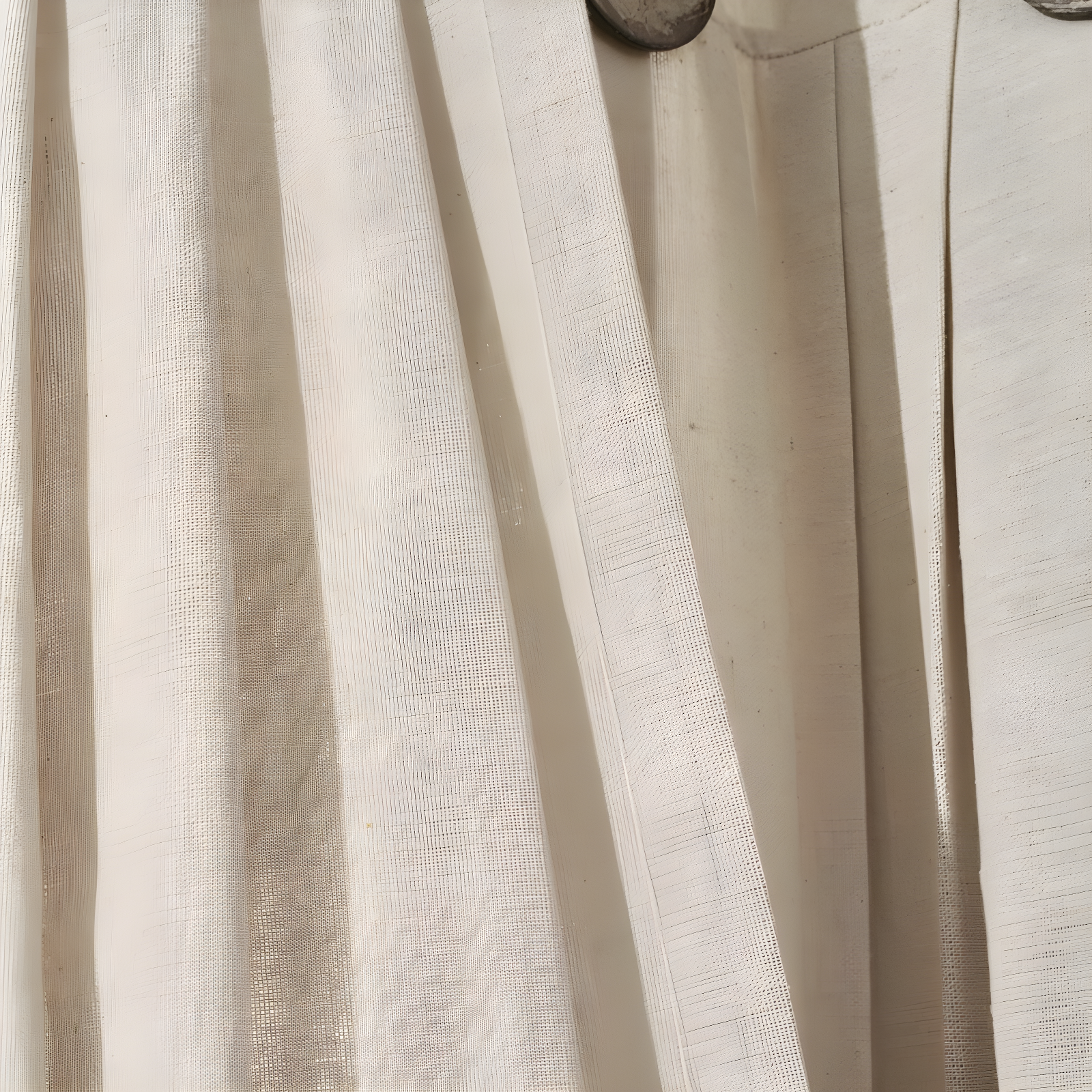 Lush Decor Linen Button Cotton Blend Tailored 29'' W Cafe Curtain (Set of 2)