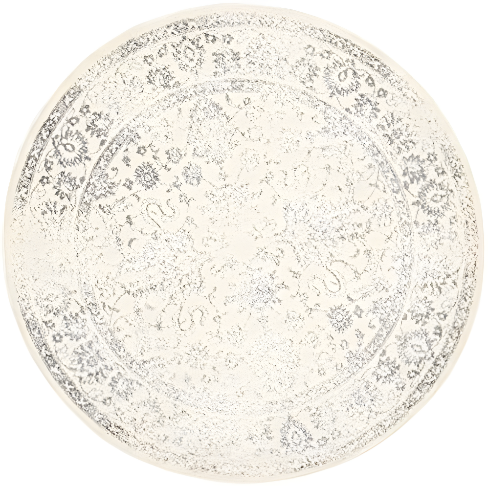 Adirondack ADR109 Machine Made Indoor Area Rug - Ivory/Silver - 4' Round - Safavieh