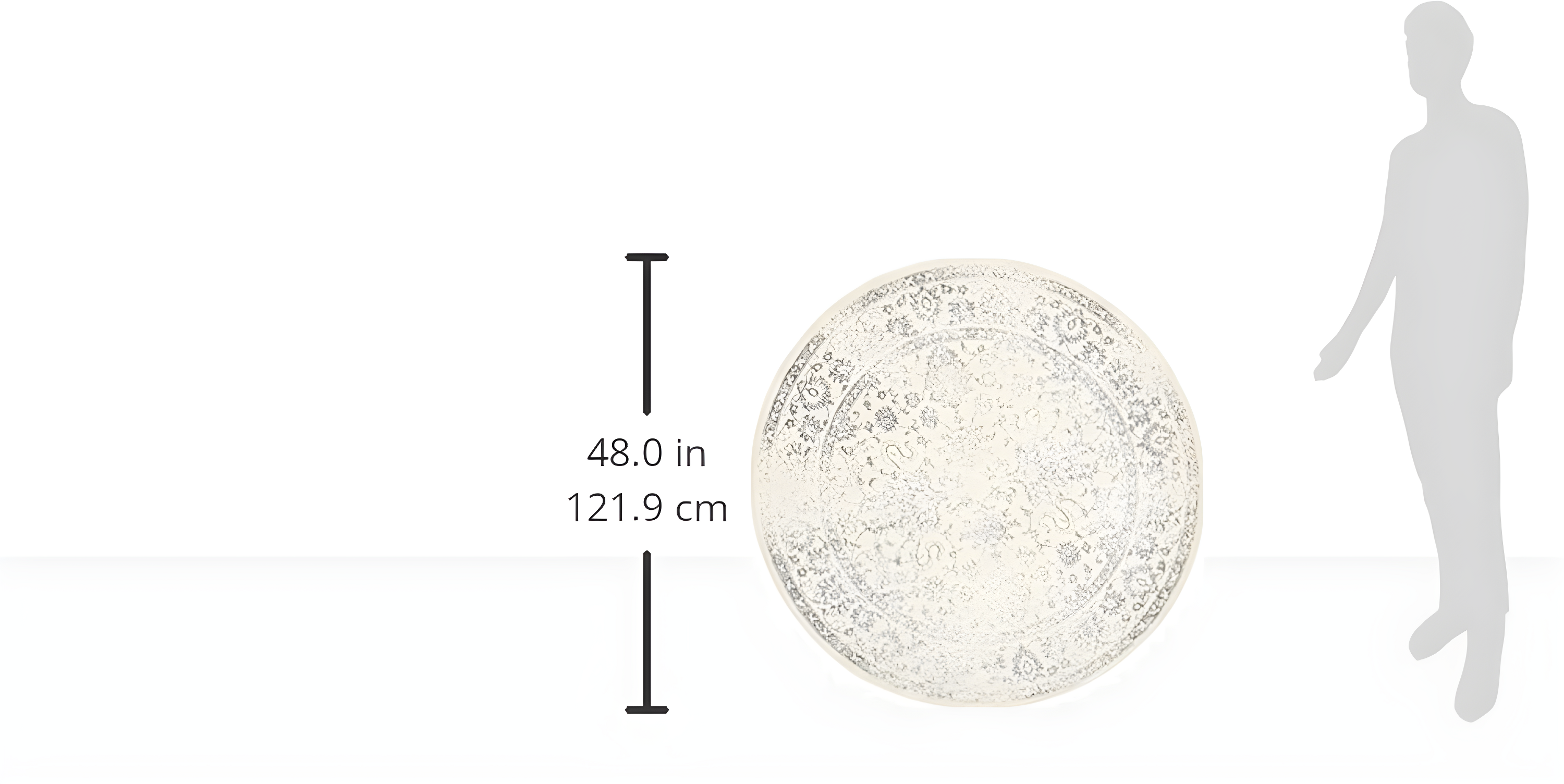 Adirondack ADR109 Machine Made Indoor Area Rug - Ivory/Silver - 4' Round - Safavieh