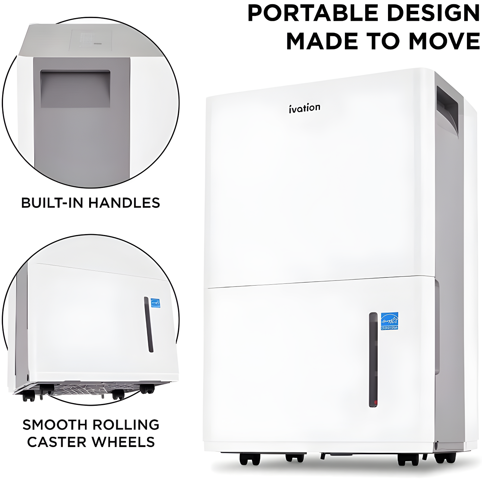 Ivation Ivation 50 Pints Tower Dehumidifier for Rooms up to 4500 Cubic Feet