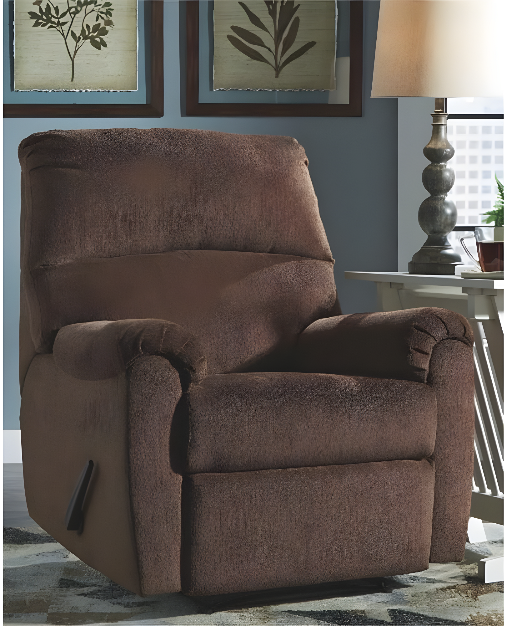 Chocolate Brown Polyester Contemporary Recliner