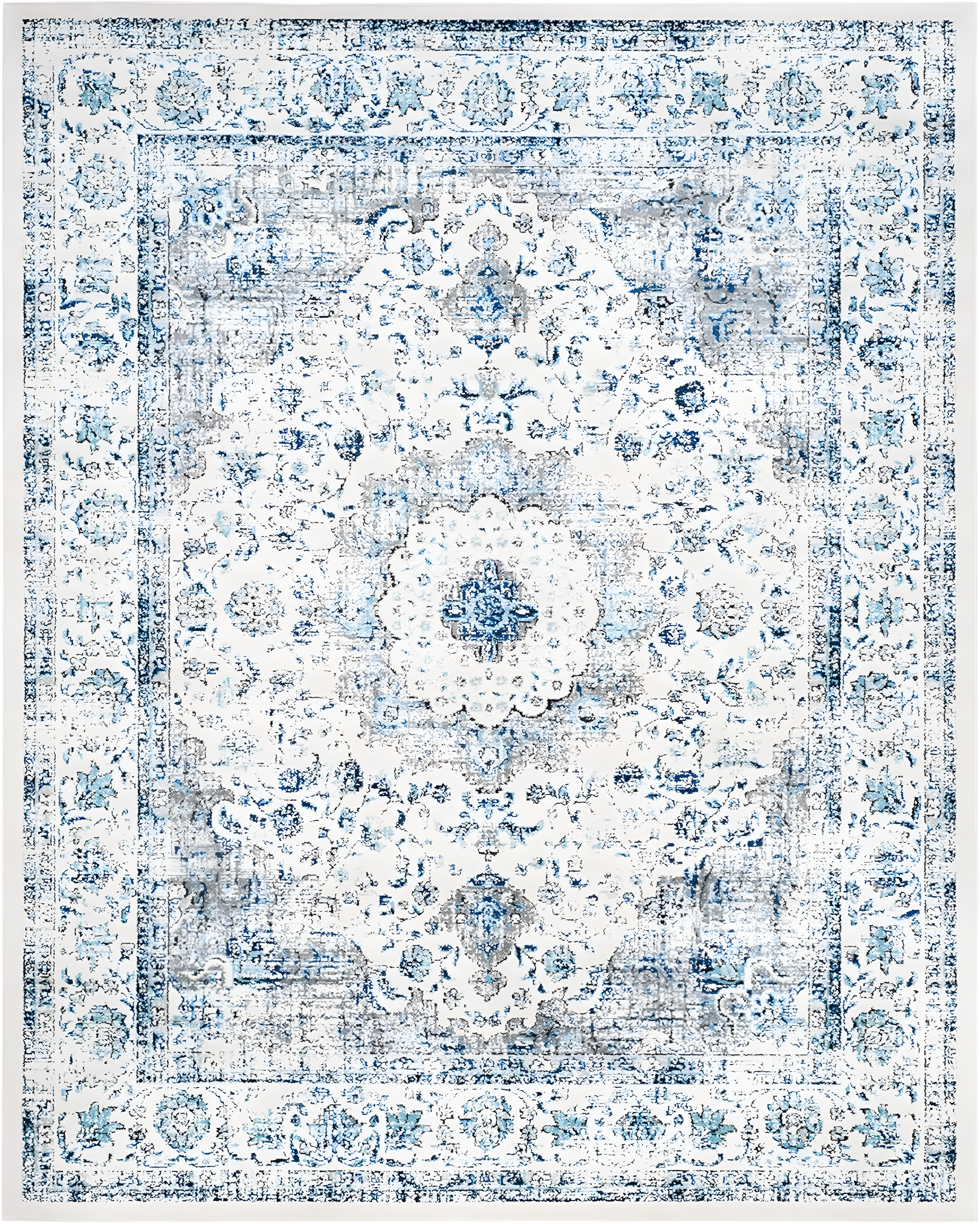 Evoke EVK220 Power Loomed Area Rug - Ivory/Grey - 8'x10' - Safavieh.