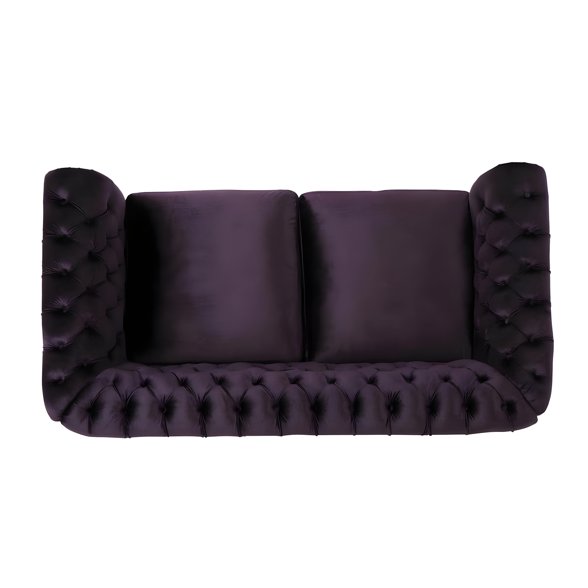 Blackberry Velvet Tufted Chesterfield Loveseat with Birch Legs