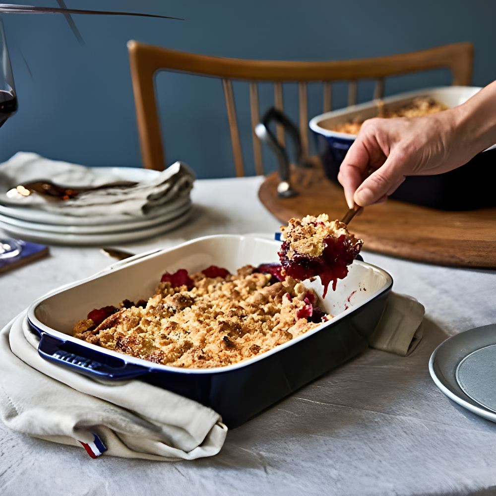 Staub Dark Blue Rectangular Bakers, Set of 3