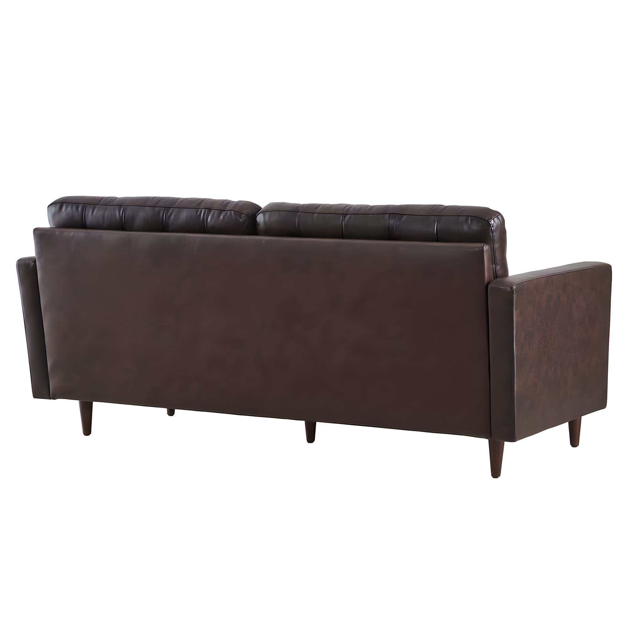Exalt Tufted Vegan Leather Sofa-EEI-6099-BRN