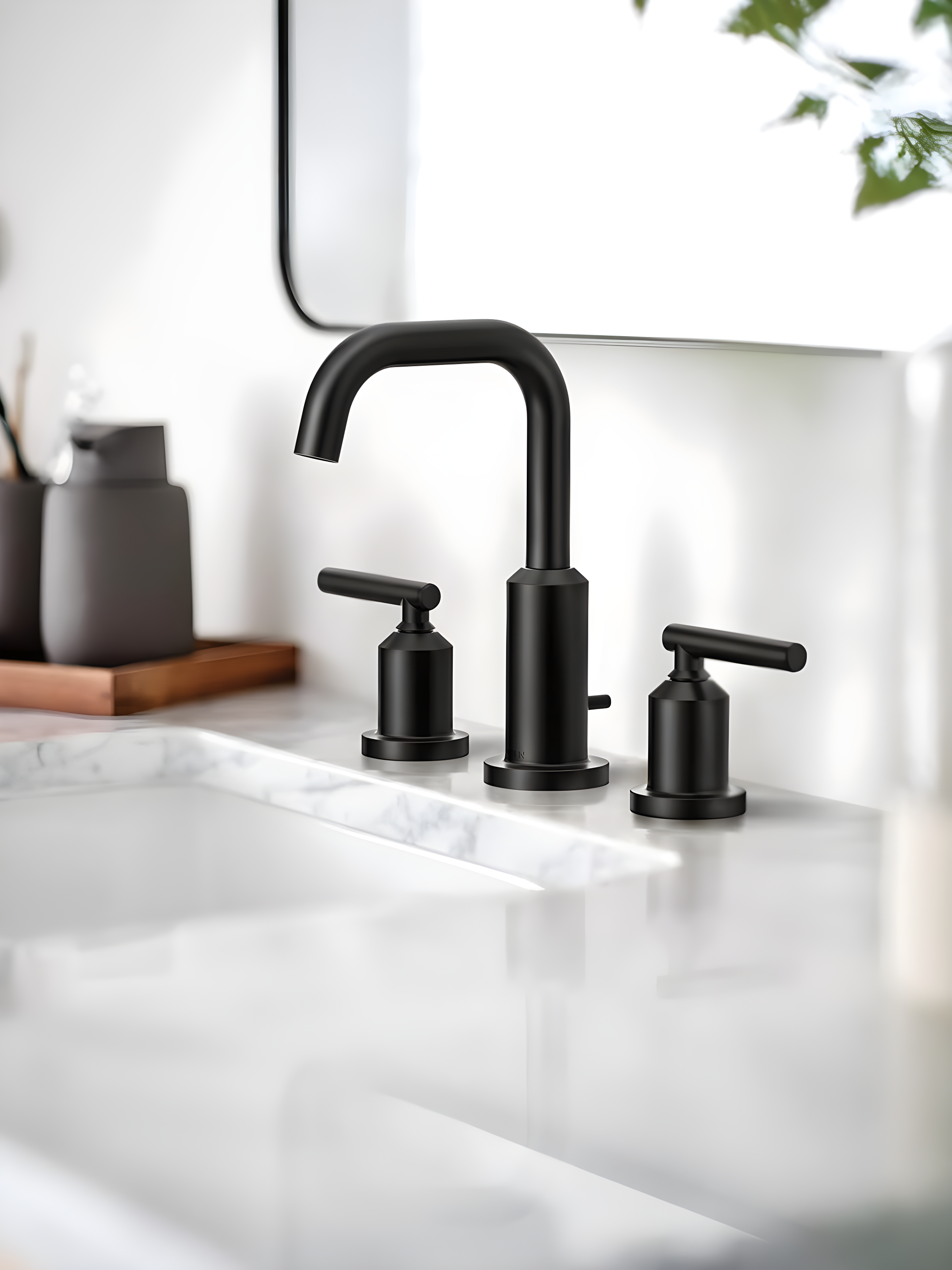 Moen MOEN T6222BL CIA MATTE BLACK TWO-HANDLE HIGH ARC BATHROOM FAUCET T6222BL-1