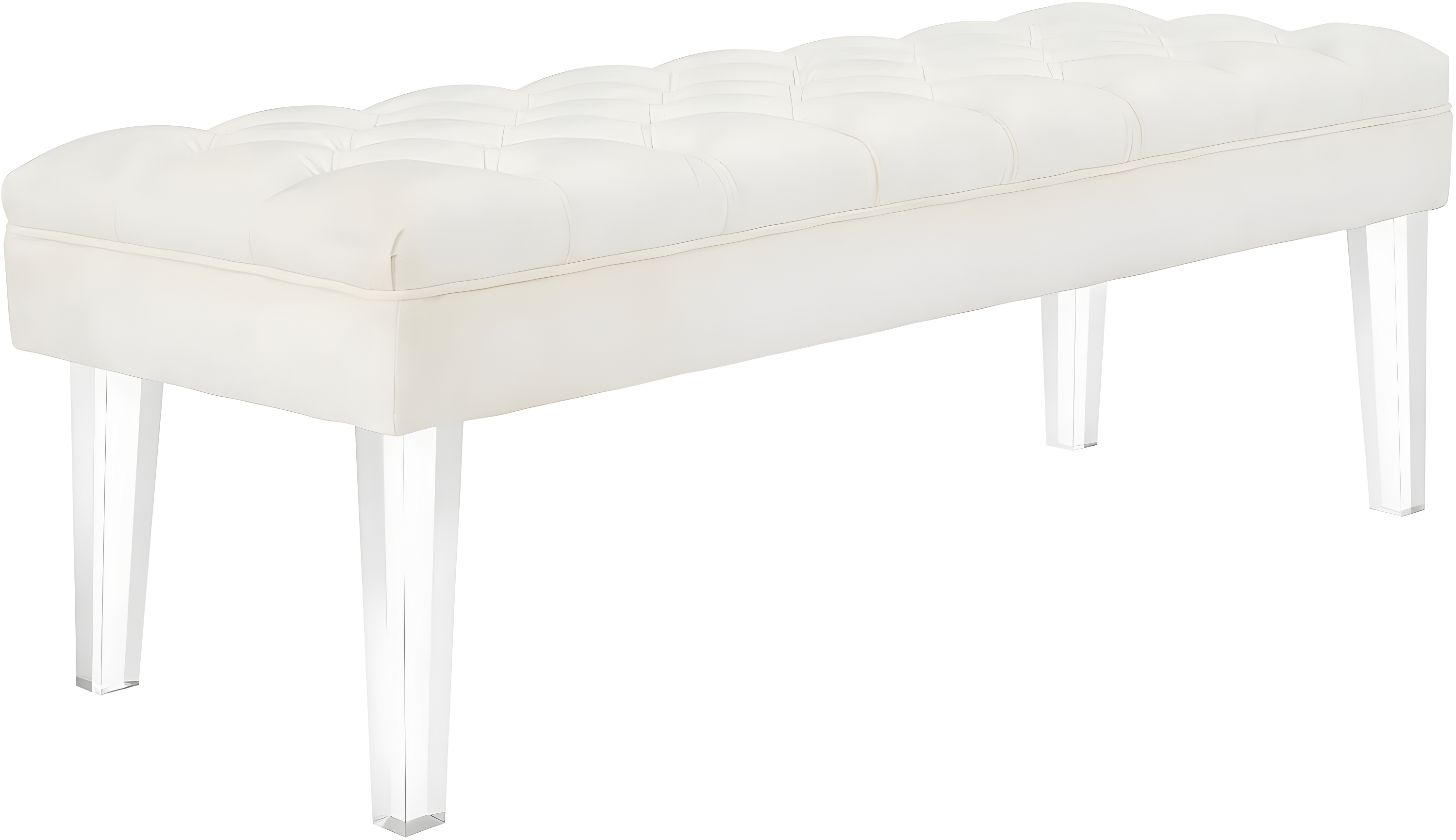 Modway Valet Modern Style Performance Velvet and Acrylic Bench in Ivory