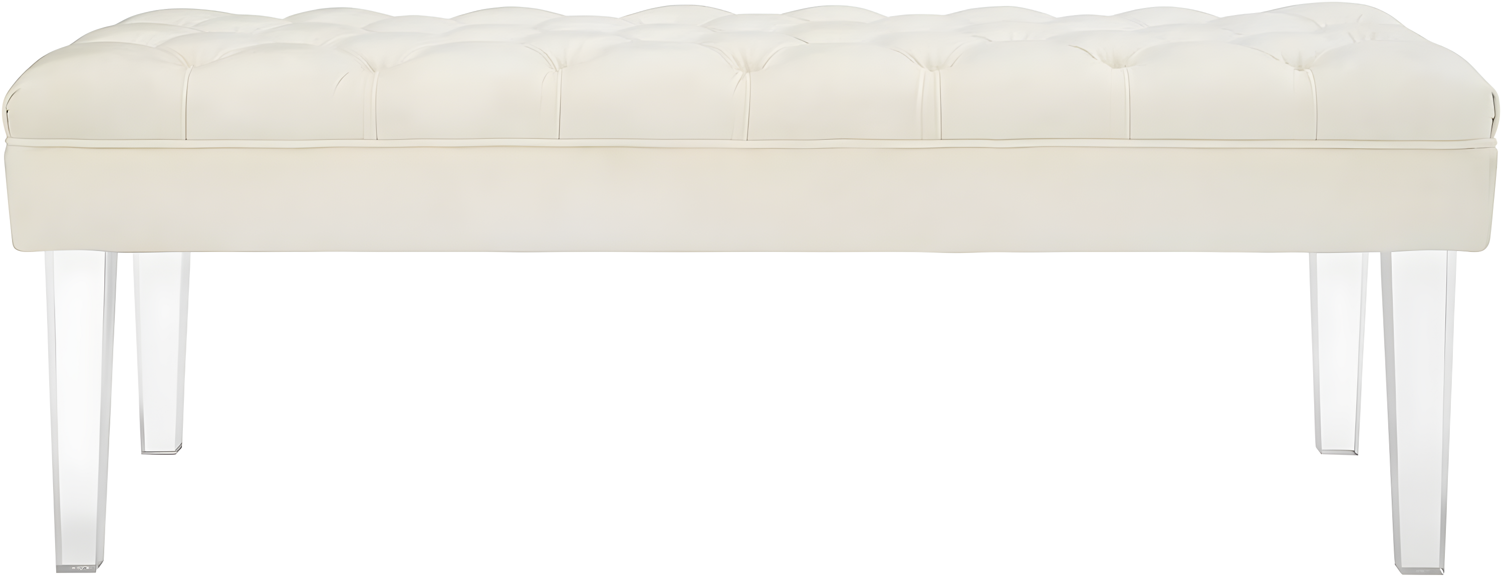 Modway Valet Modern Style Performance Velvet and Acrylic Bench in Ivory