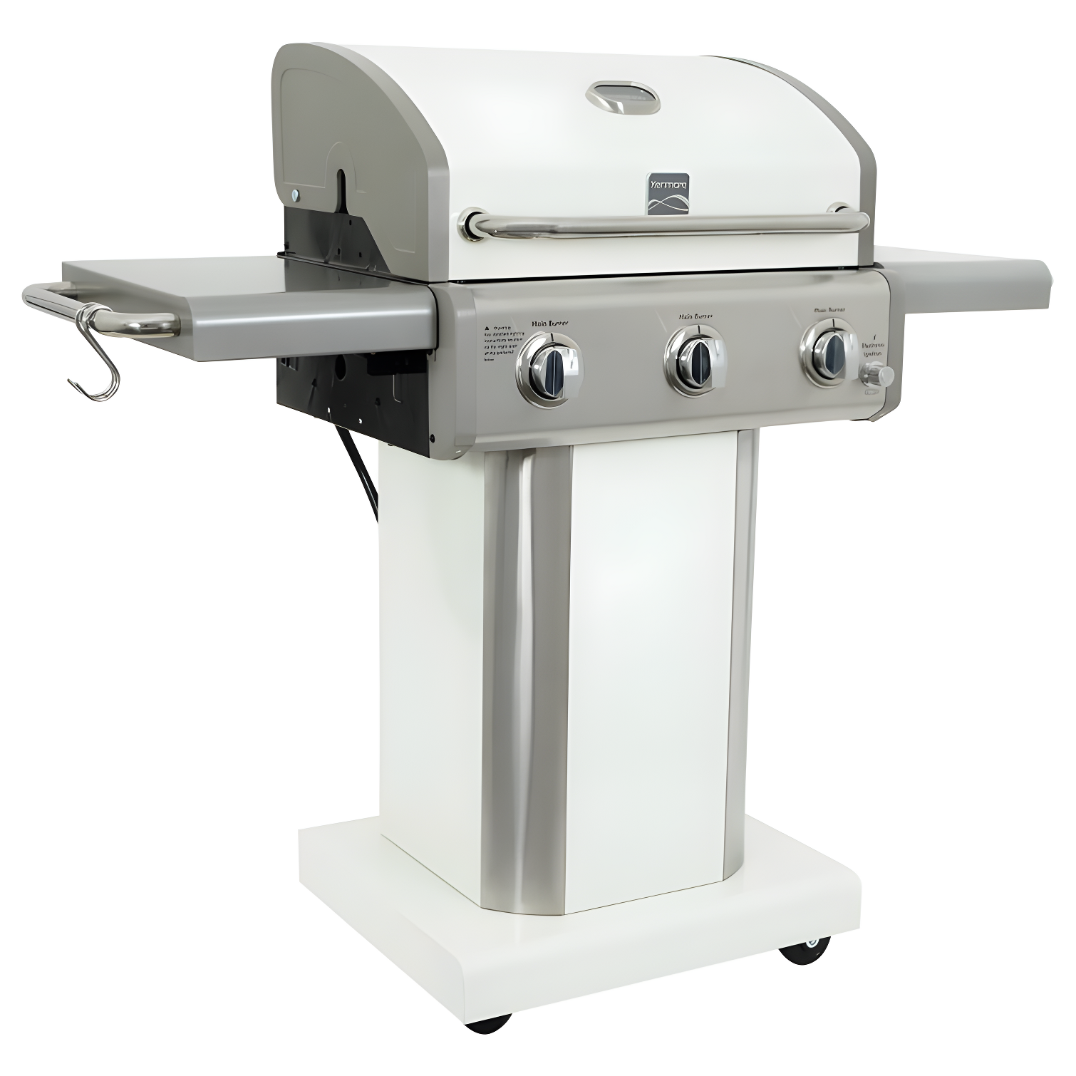Kenmore 3-Burner Propane Gas Grill with Foldable Side Tables for Outdoor BBQ