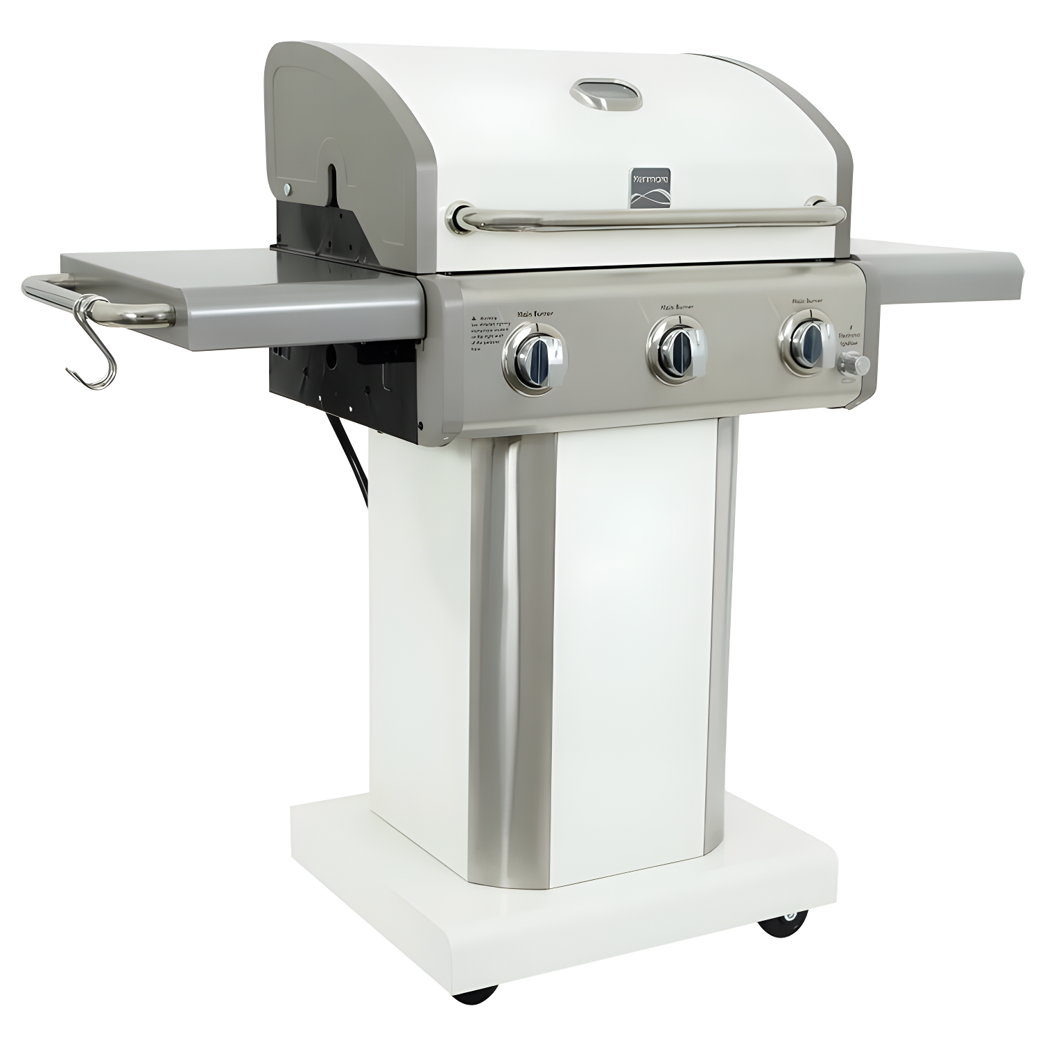 Kenmore 3-Burner Propane Gas Grill with Foldable Side Tables for Outdoor BBQ