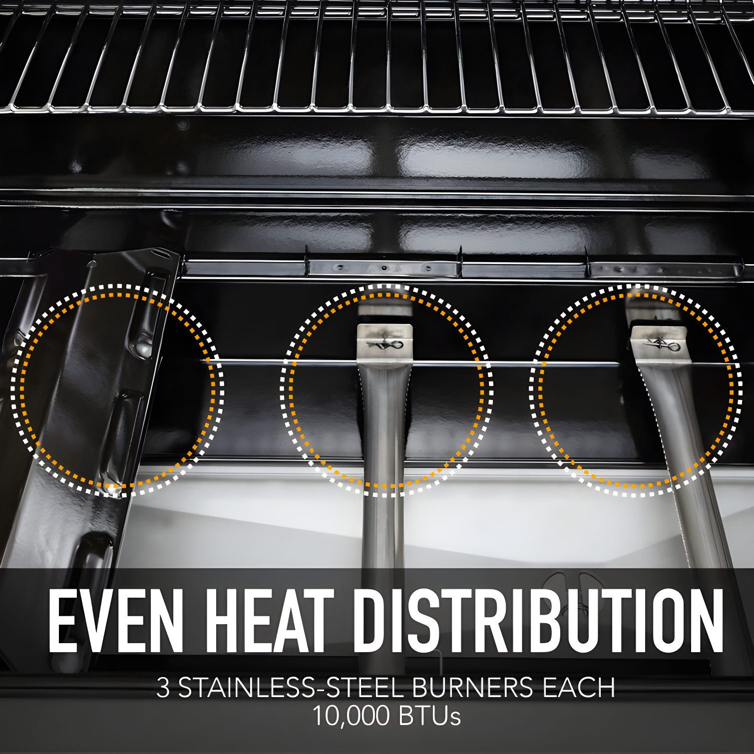 Kenmore 3-Burner Propane Gas Grill with Foldable Side Tables for Outdoor BBQ