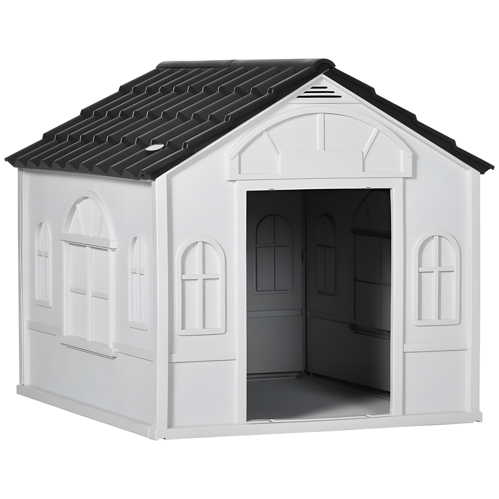 Plastic Dog House with Door Indoor Outdoor Waterproof Puppy Shelter