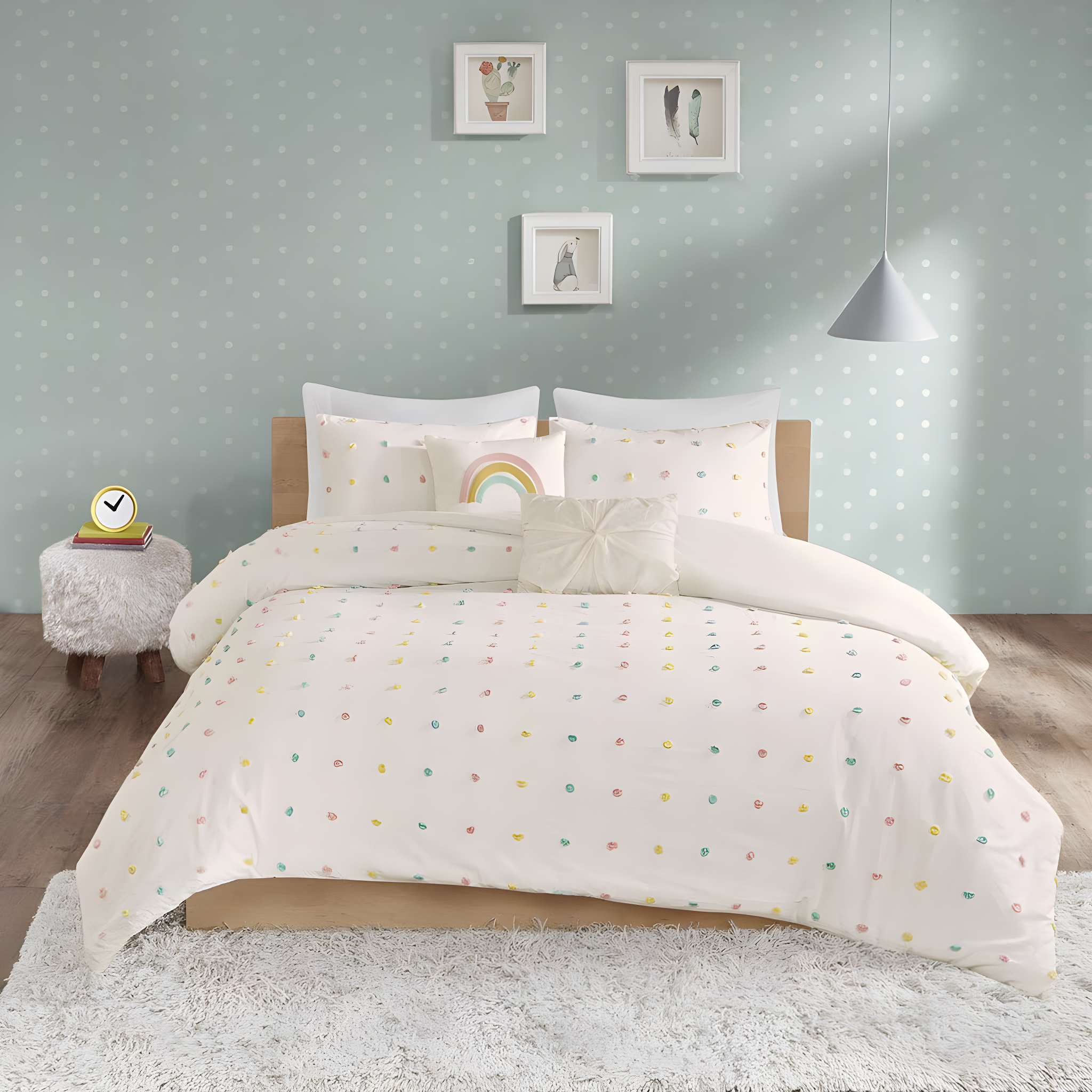 Callie Cotton Jacquard Pom Pom Comforter Set