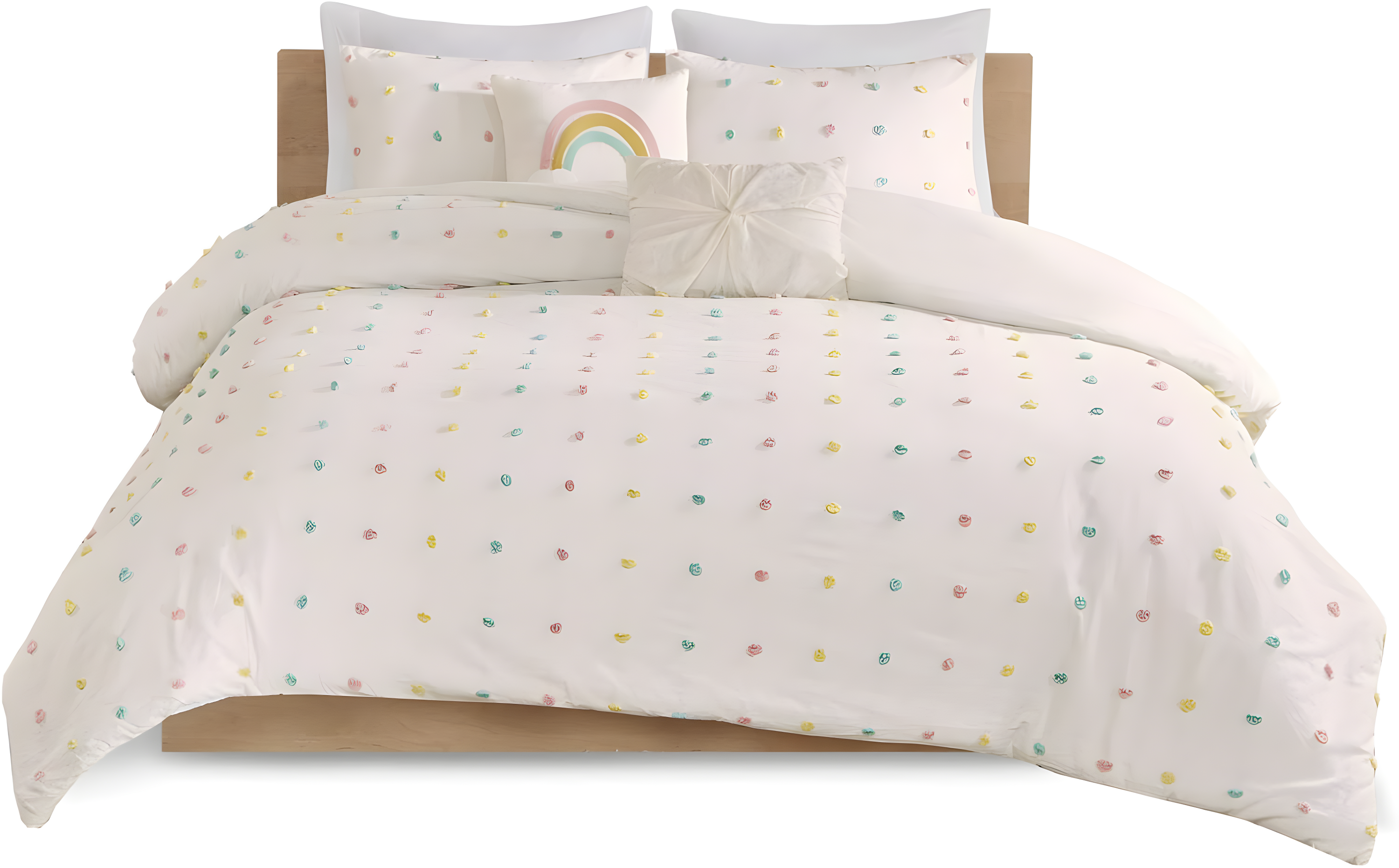 Callie Cotton Jacquard Pom Pom Comforter Set