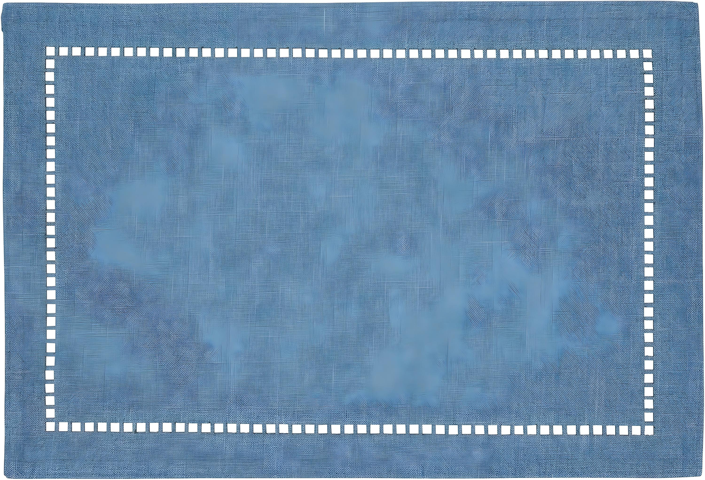 Saro Lifestyle Placemats With Laser-Cut Hemstitch Design, Denim, (Set of 4 pcs)