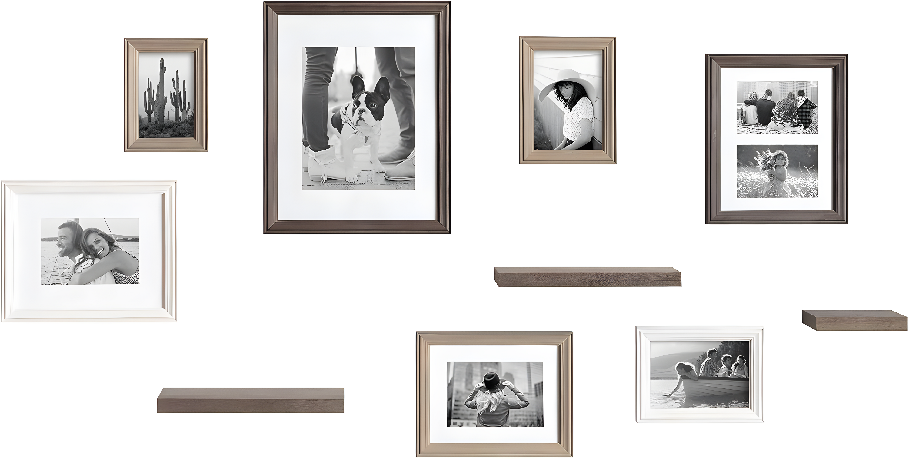 10pc Bordeaux Frame Box Set Gray/Brown - Kate & Laurel All Things Decor